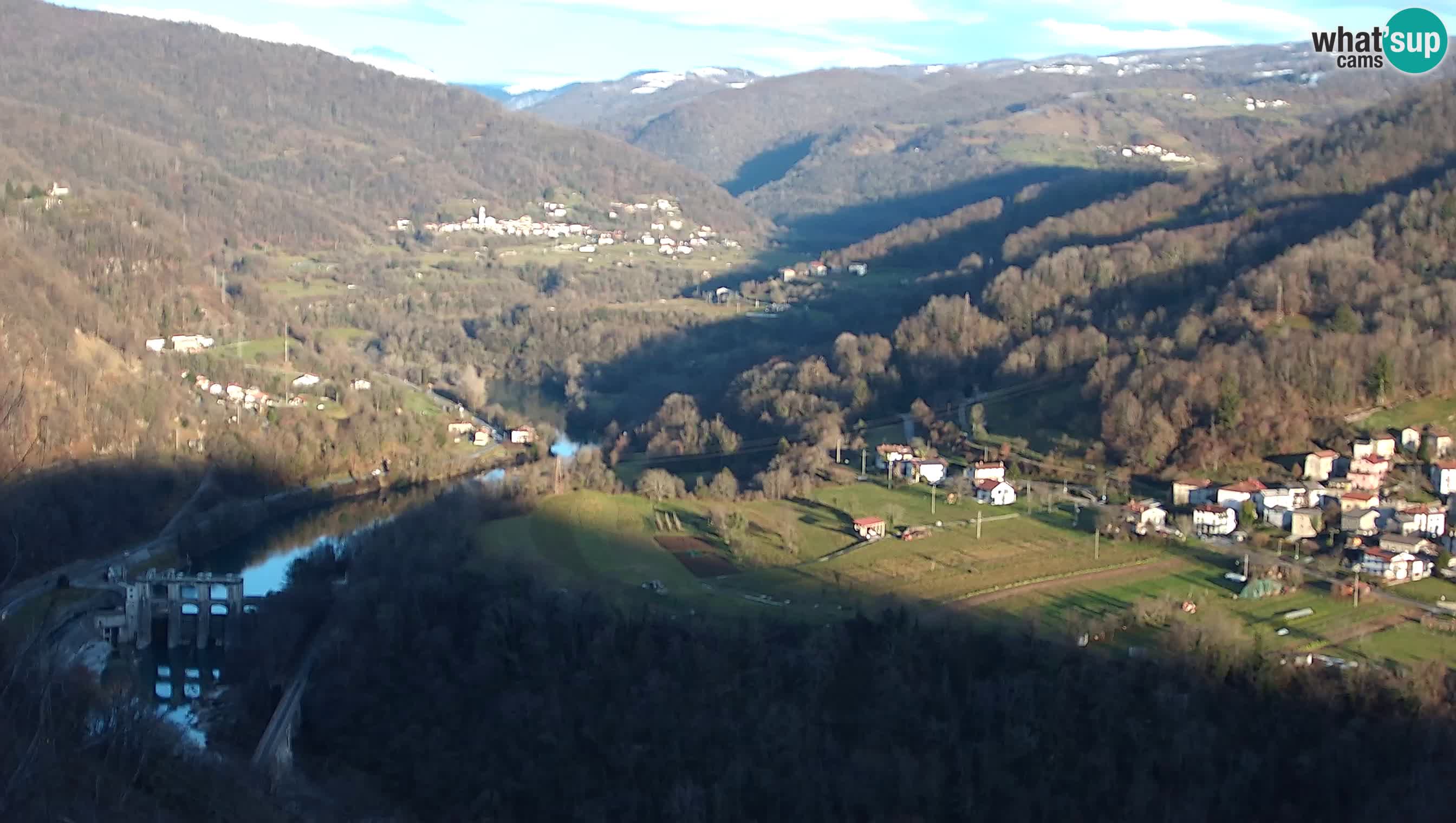 Live Webcam Kanal ob Soči – View to Soča river, Ajba, Bodrež and Ročinj