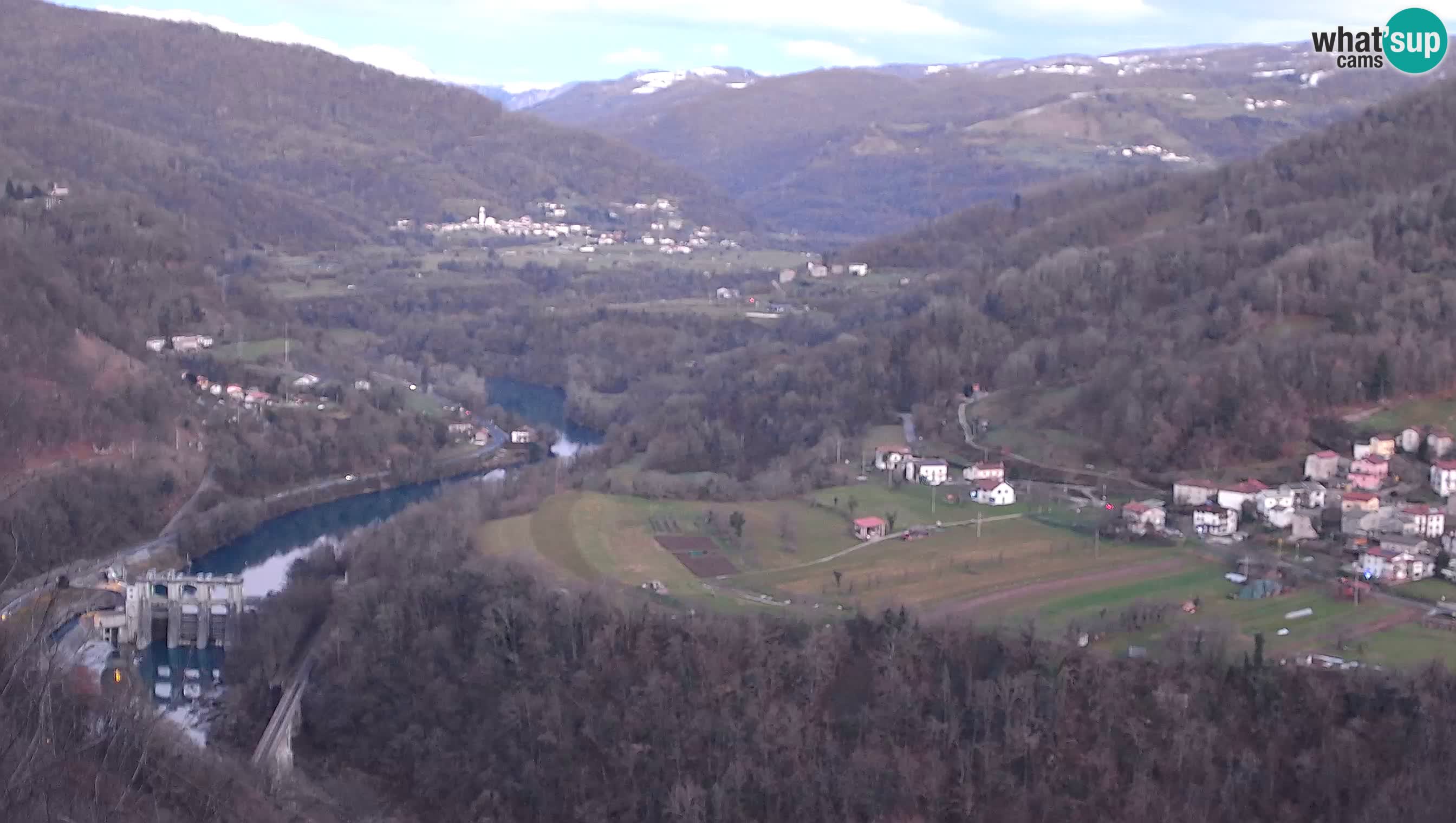 Live Webcam Kanal ob Soči – Vista sul fiume Isonzo, Ajba, Bodrež e Ročinj