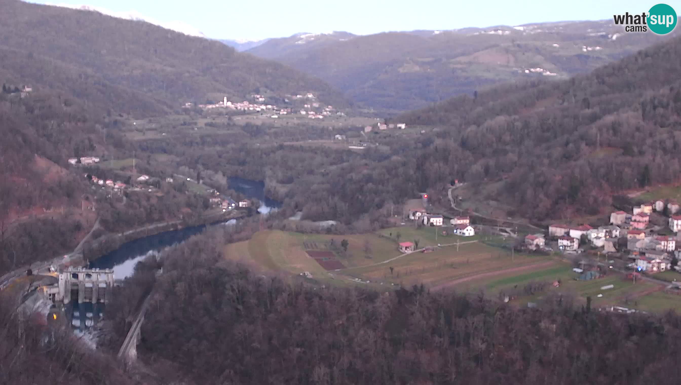 Live Webcam Kanal ob Soči – View to Soča river, Ajba, Bodrež and Ročinj