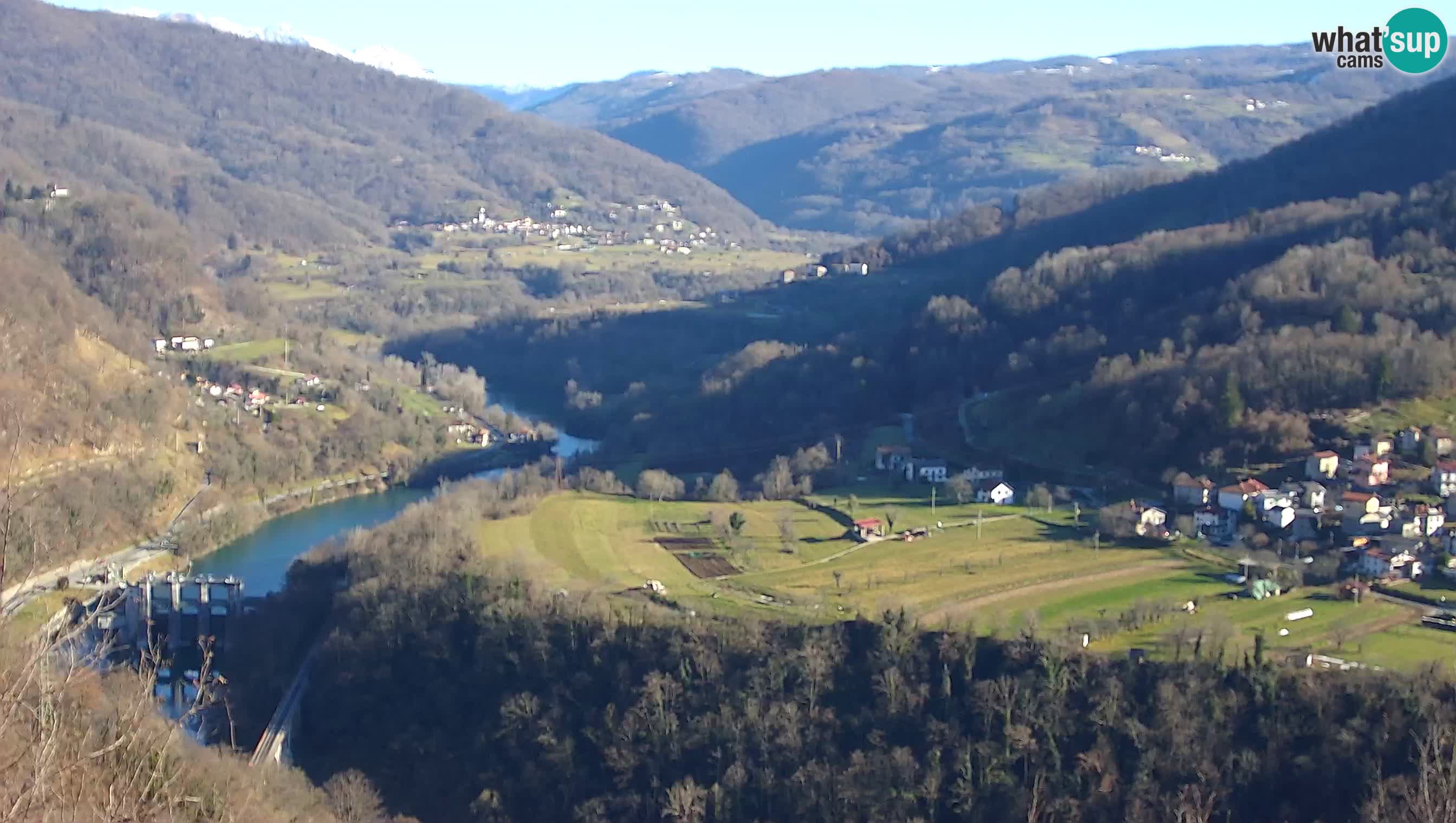 Live Webcam Kanal ob Soči – Vue sur la rivière Soča, Ajba, Bodrež et Ročinj