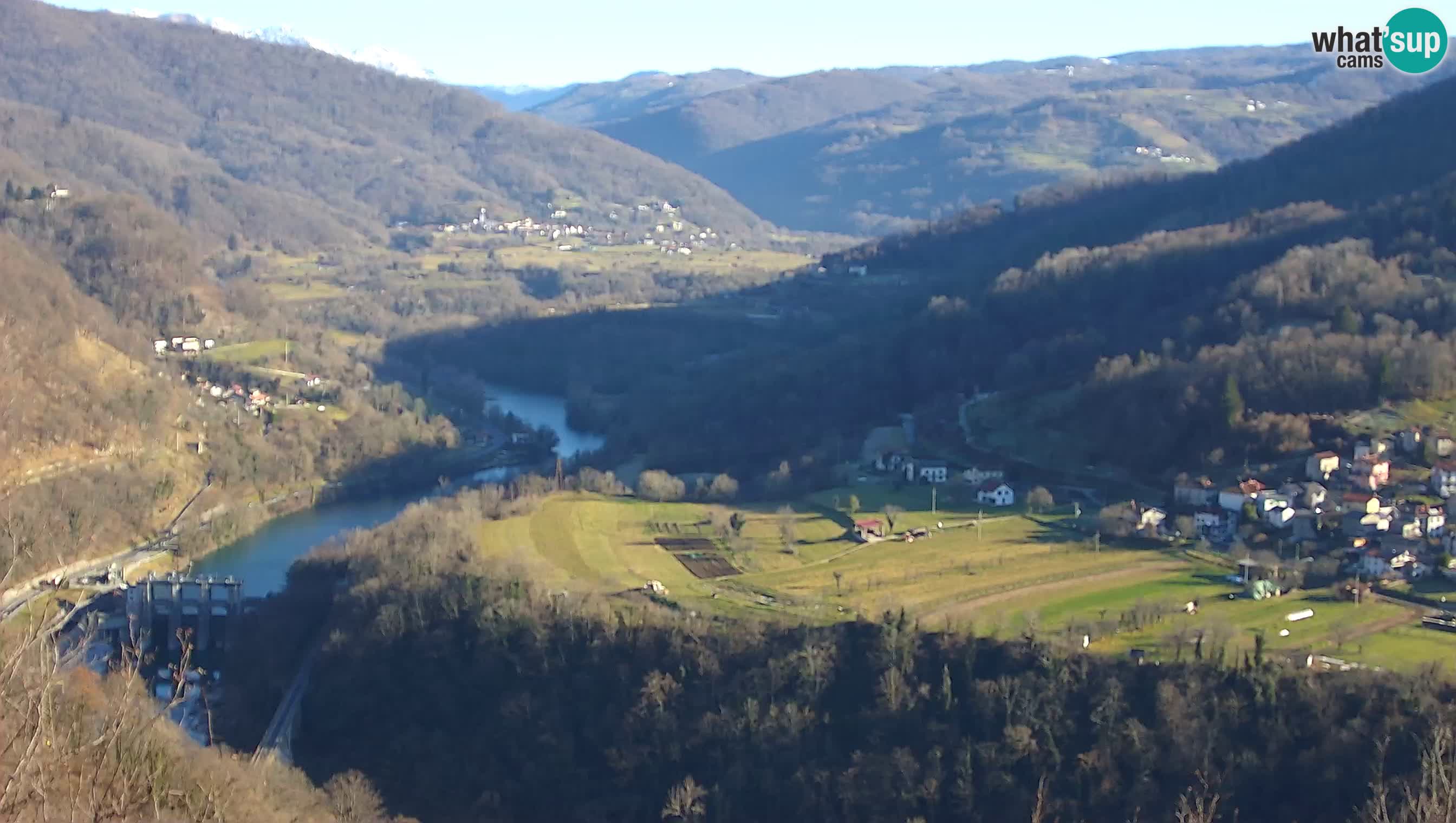 Live Webcam Kanal ob Soči – Vue sur la rivière Soča, Ajba, Bodrež et Ročinj