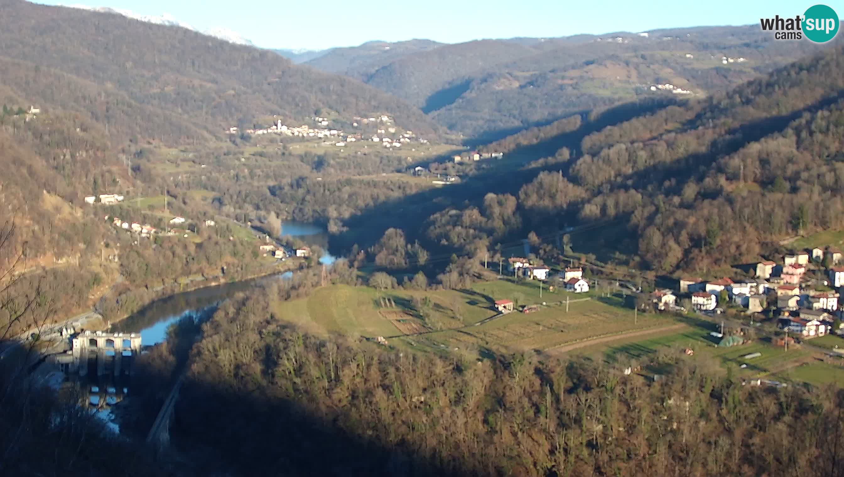 Live Webcam Kanal ob Soči – Blick auf den Fluss Soča, Ajba, Bodrež und Ročinj