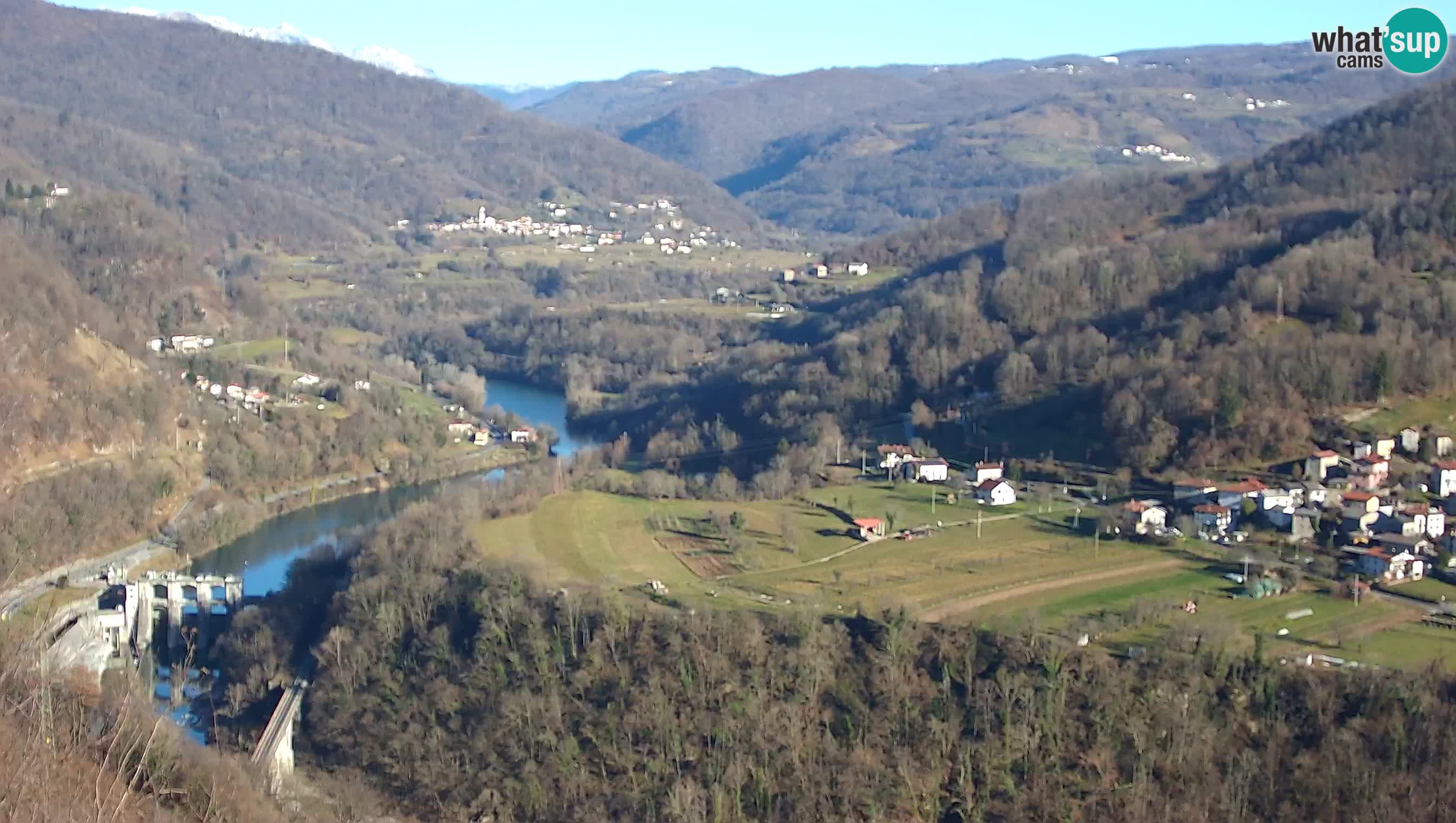 Live Webcam Kanal ob Soči – Vue sur la rivière Soča, Ajba, Bodrež et Ročinj