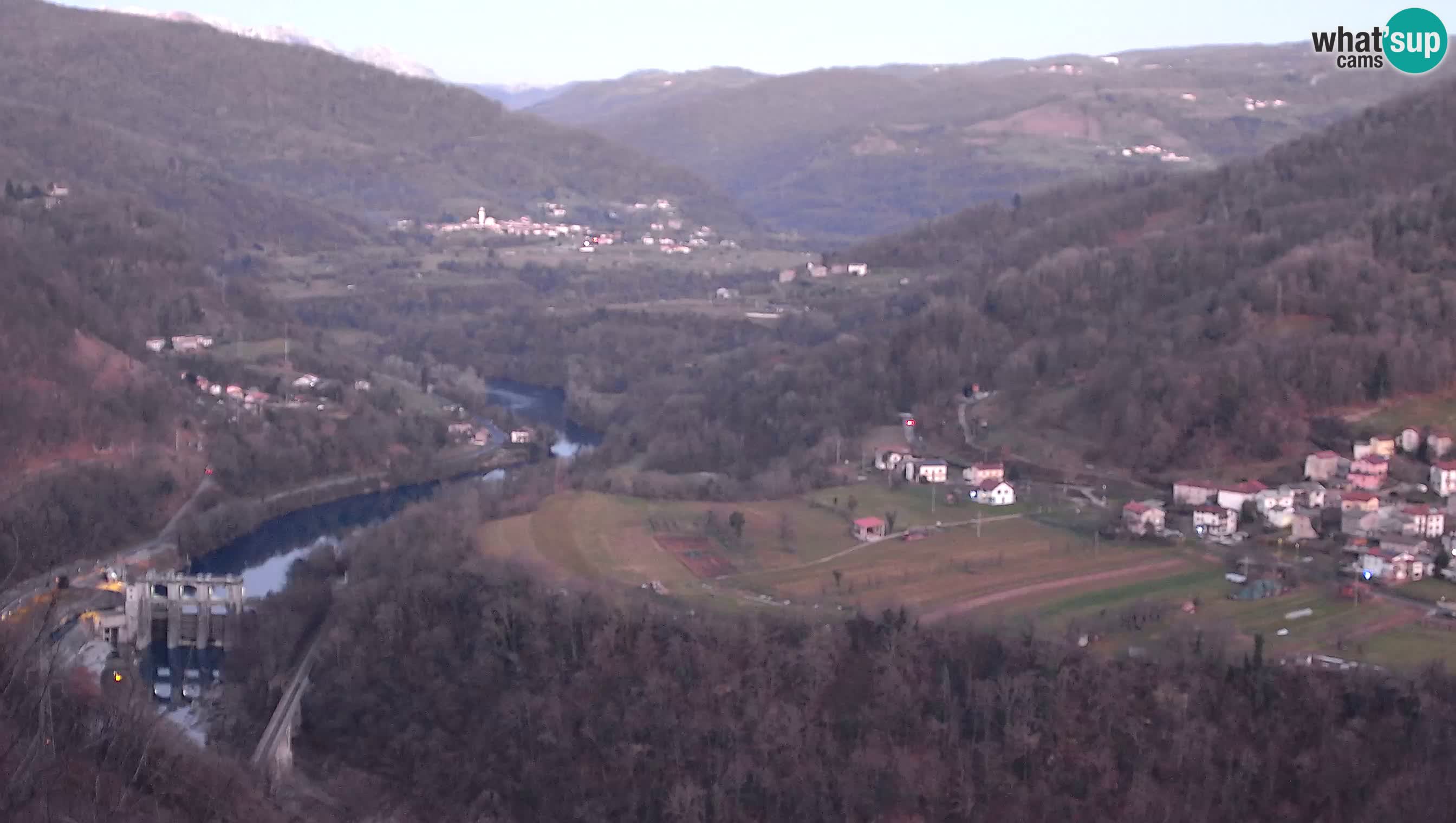 Live Webcam Kanal ob Soči – Vue sur la rivière Soča, Ajba, Bodrež et Ročinj