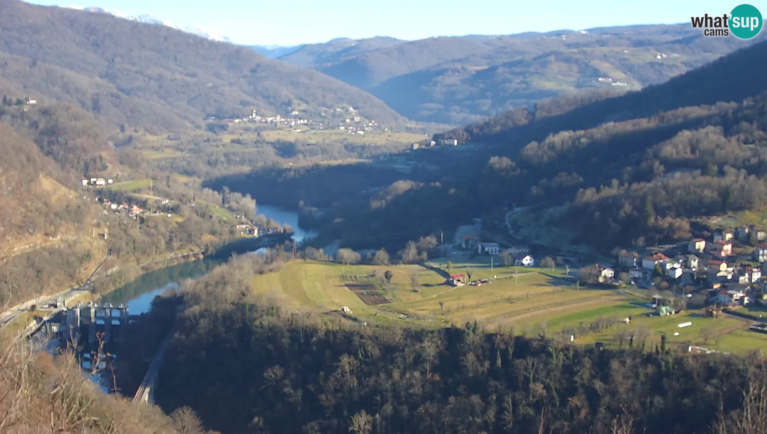 Live Webcam Kanal ob Soči – Vue sur la rivière Soča, Ajba, Bodrež et Ročinj