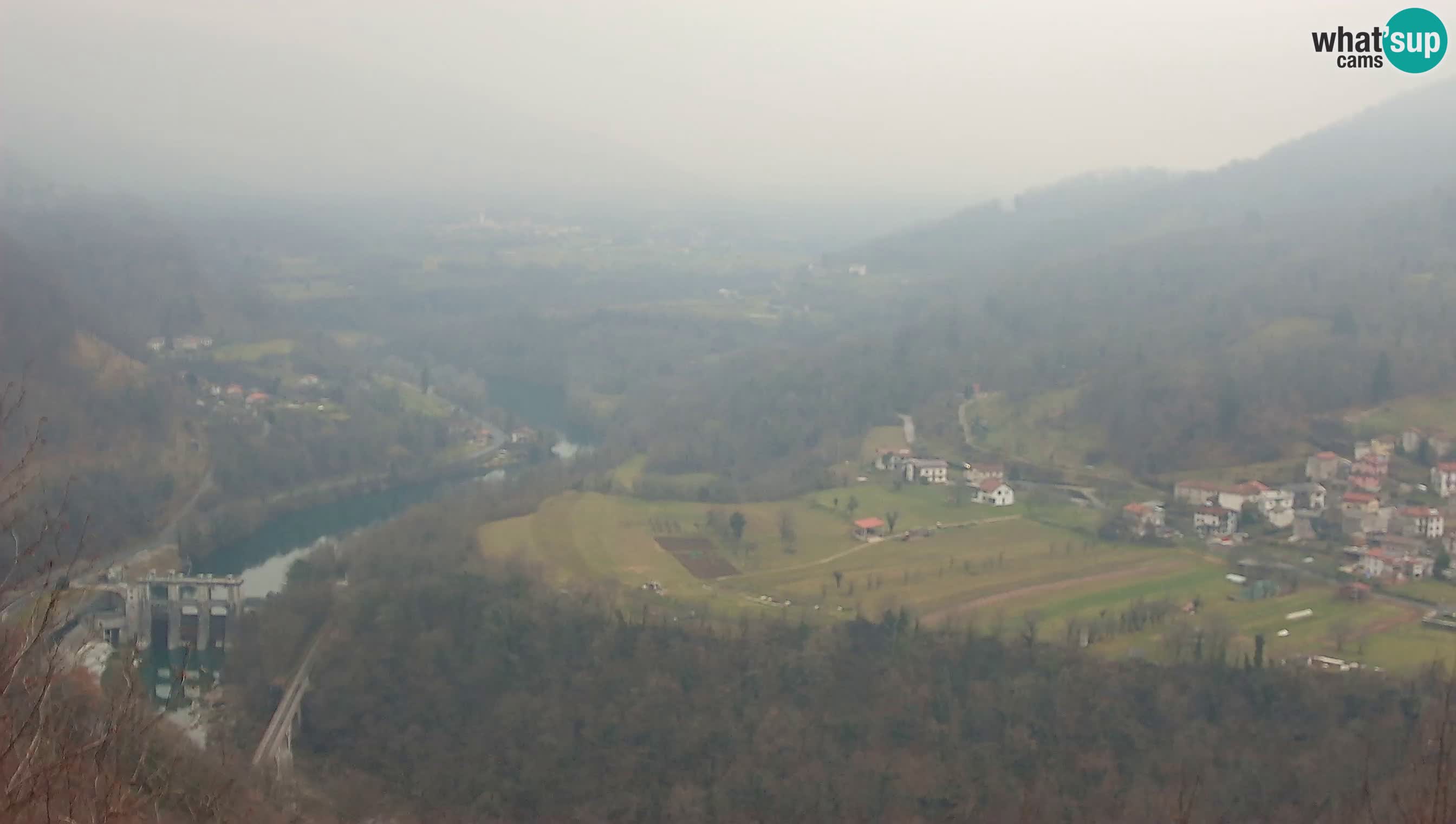 Live Webcam Kanal ob Soči – Vue sur la rivière Soča, Ajba, Bodrež et Ročinj