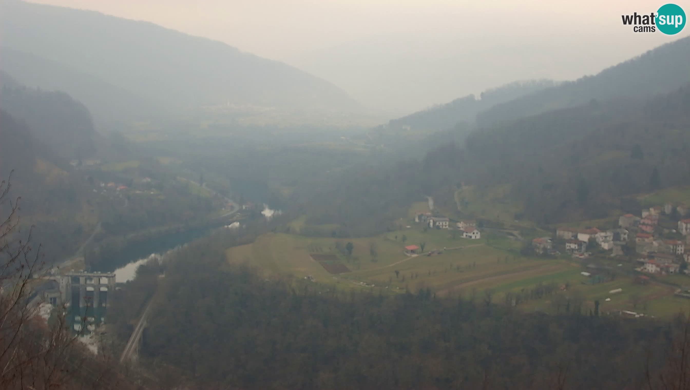 Live Webcam Kanal ob Soči – Vista sul fiume Isonzo, Ajba, Bodrež e Ročinj