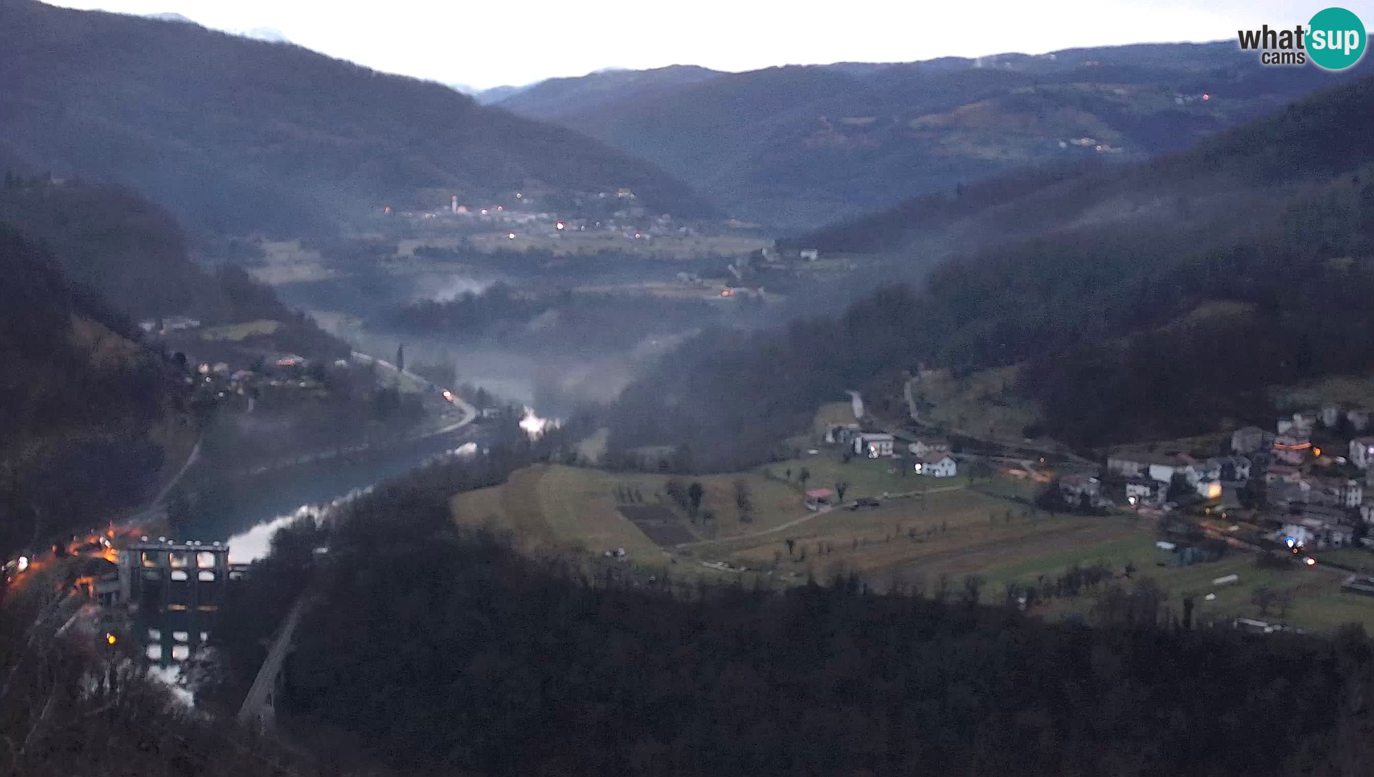 Live Webcam Kanal ob Soči – Blick auf den Fluss Soča, Ajba, Bodrež und Ročinj