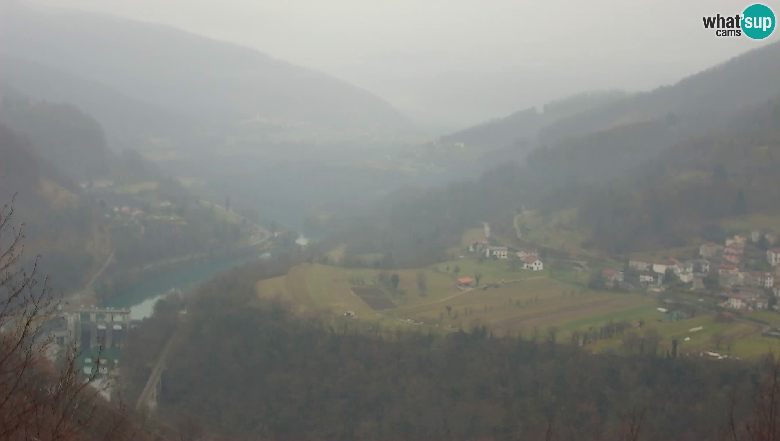 Live Webcam Kanal ob Soči – View to Soča river, Ajba, Bodrež and Ročinj