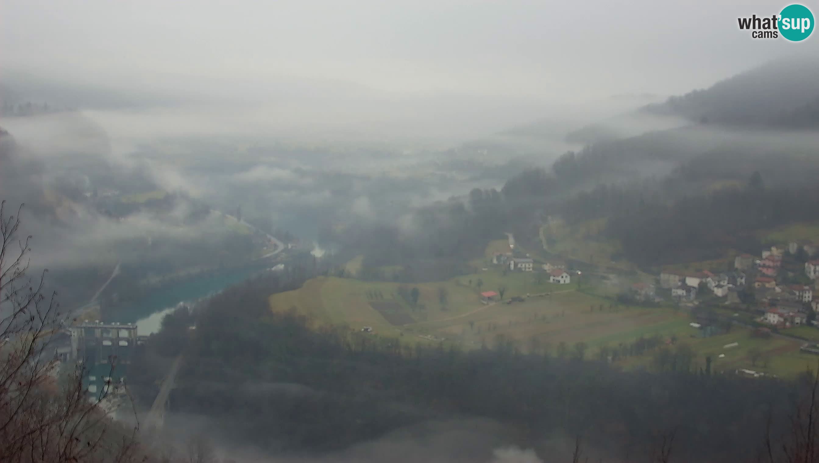 Live Webcam Kanal ob Soči – Vue sur la rivière Soča, Ajba, Bodrež et Ročinj