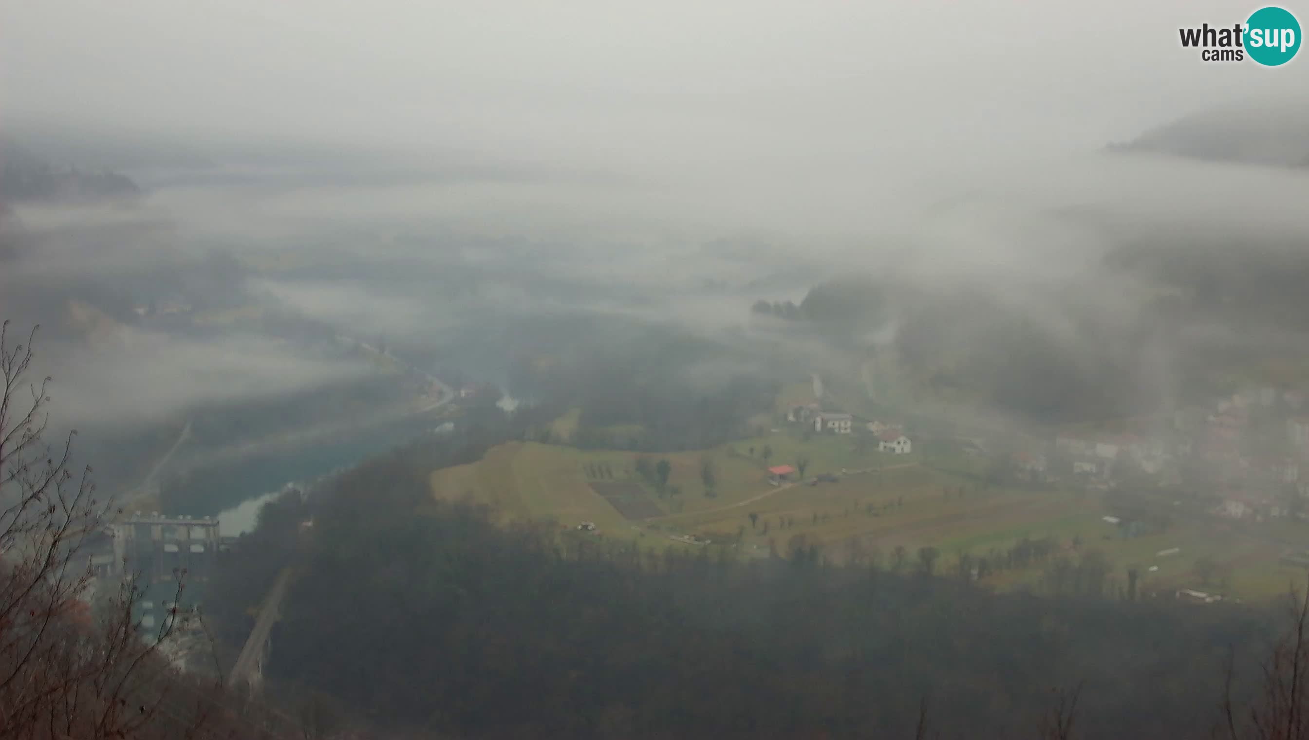 Live Webcam Kanal ob Soči – Vista sul fiume Isonzo, Ajba, Bodrež e Ročinj