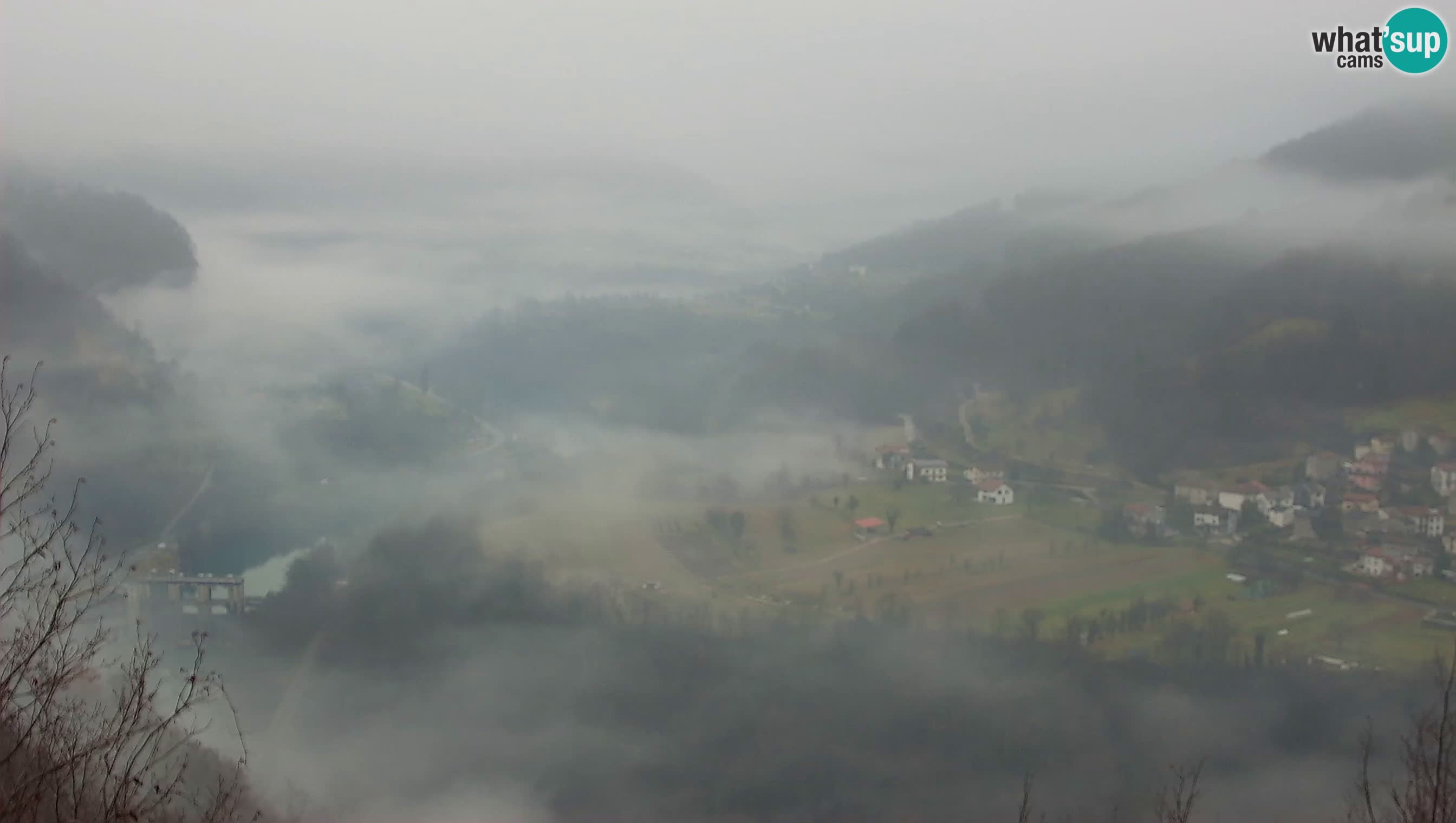 Live Webcam Kanal ob Soči – View to Soča river, Ajba, Bodrež and Ročinj