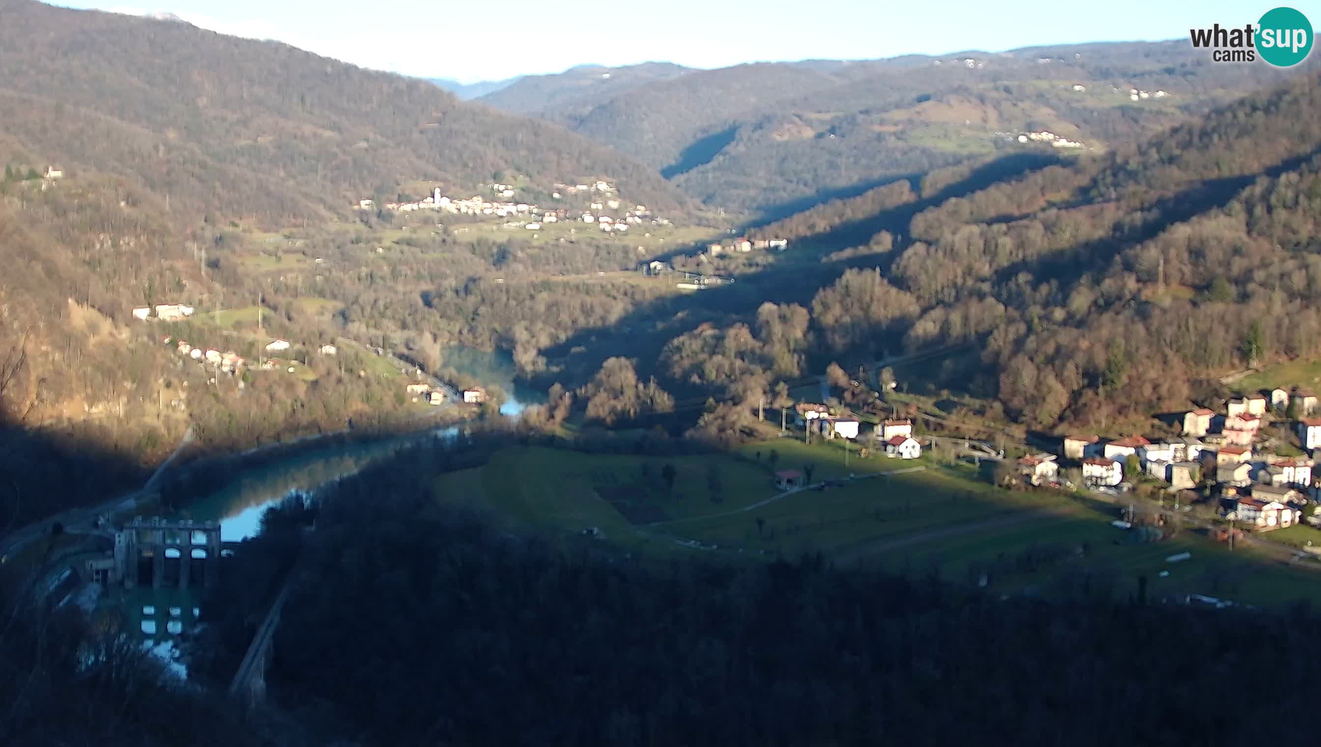 Live Webcam Kanal ob Soči – Vista sul fiume Isonzo, Ajba, Bodrež e Ročinj