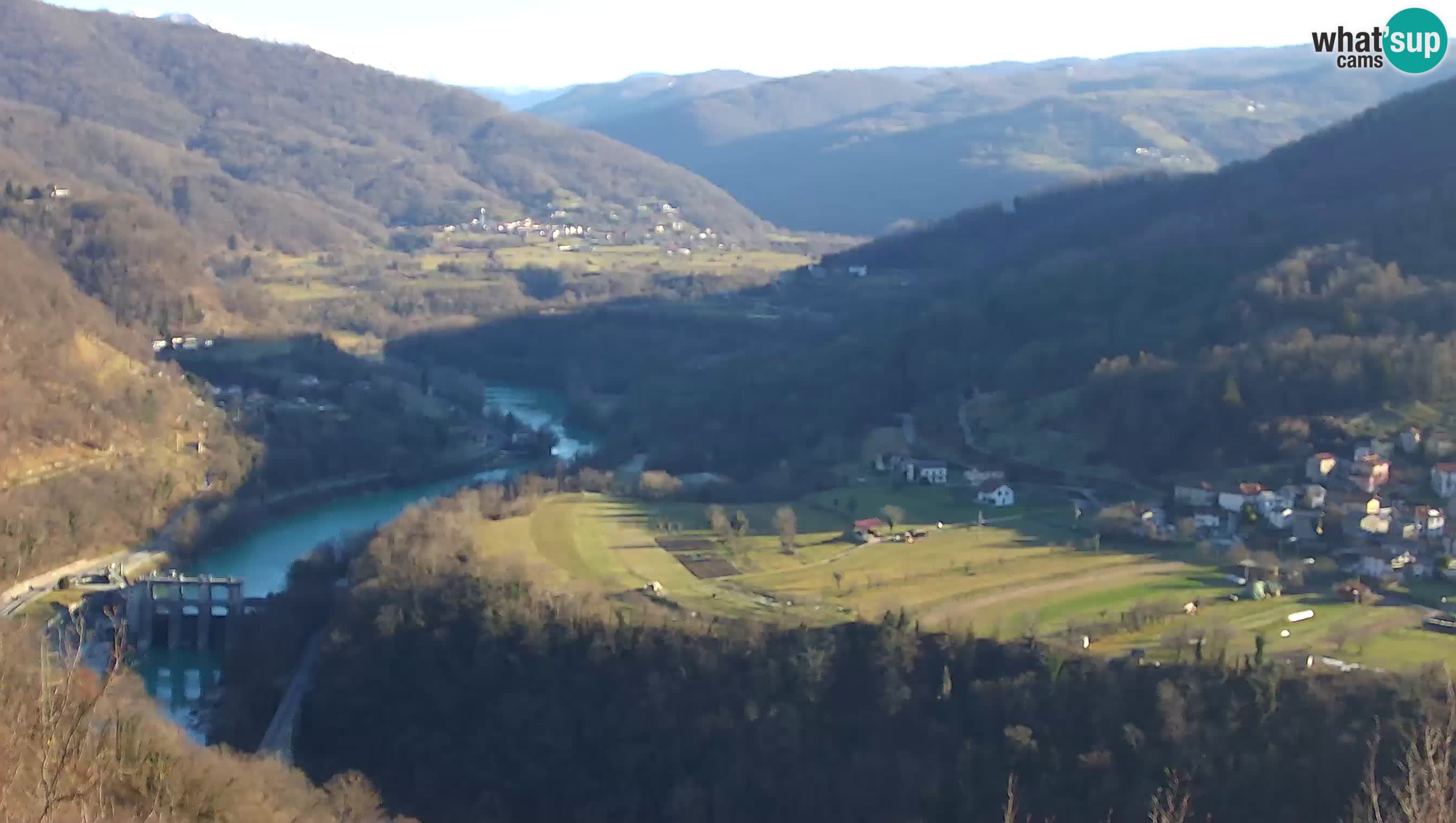 Live Webcam Kanal ob Soči – Vista sul fiume Isonzo, Ajba, Bodrež e Ročinj