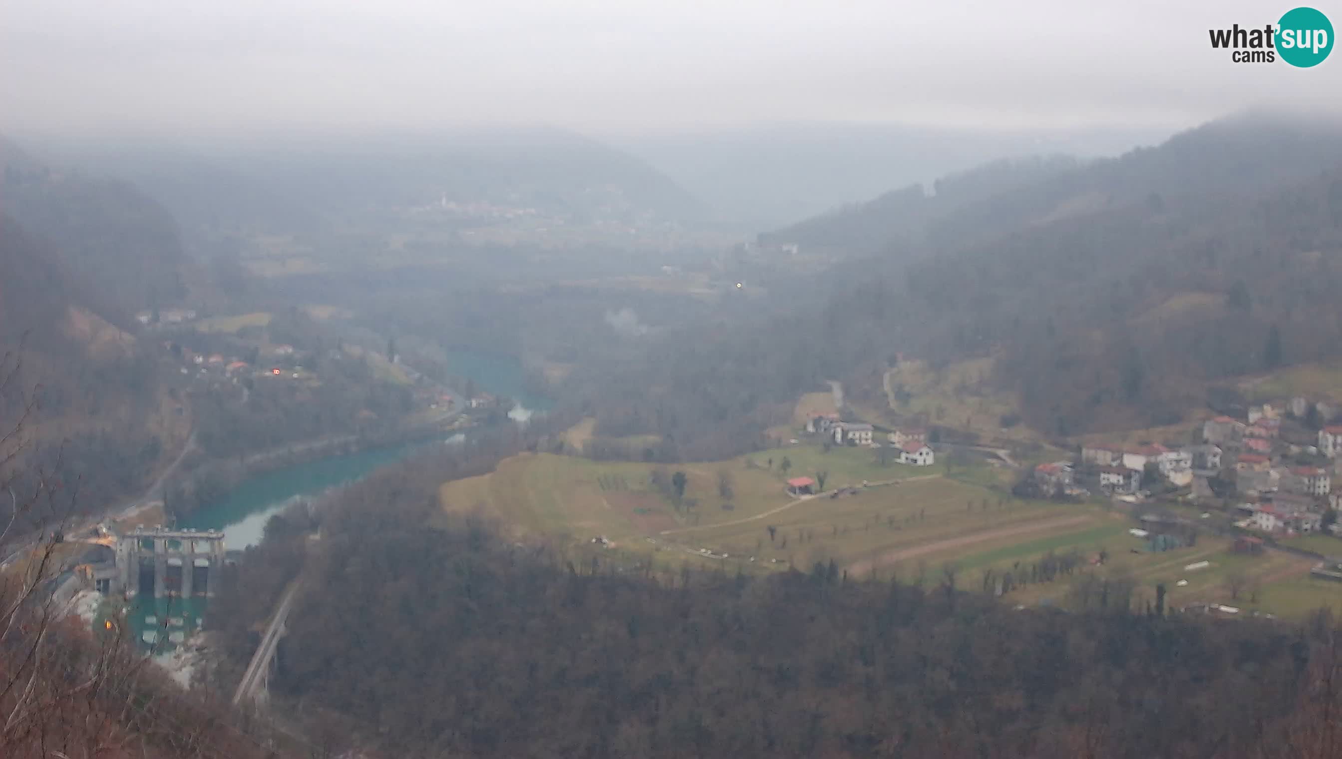 Live Webcam Kanal ob Soči – Vista sul fiume Isonzo, Ajba, Bodrež e Ročinj