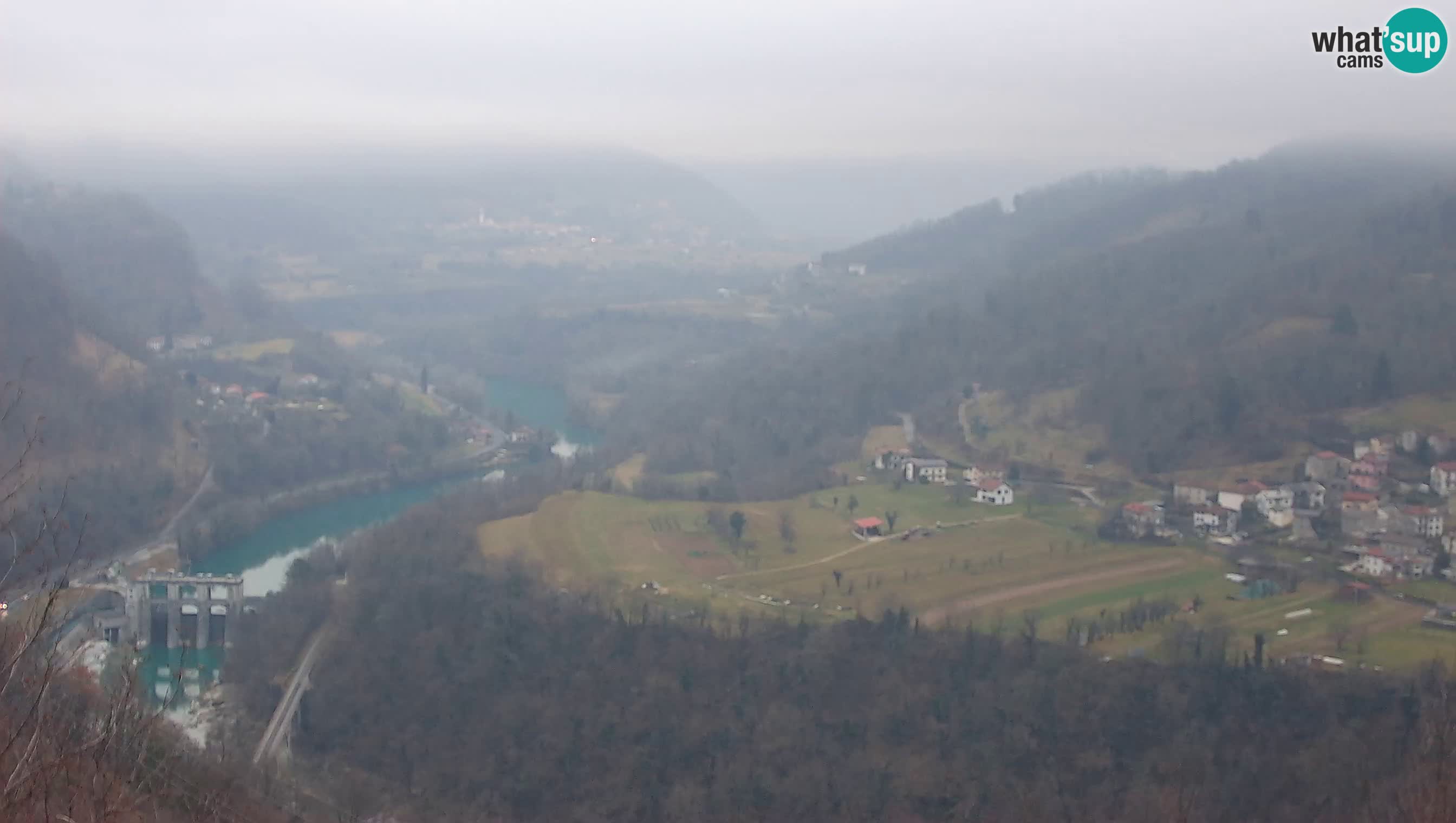 Live Webcam Kanal ob Soči – Vista sul fiume Isonzo, Ajba, Bodrež e Ročinj