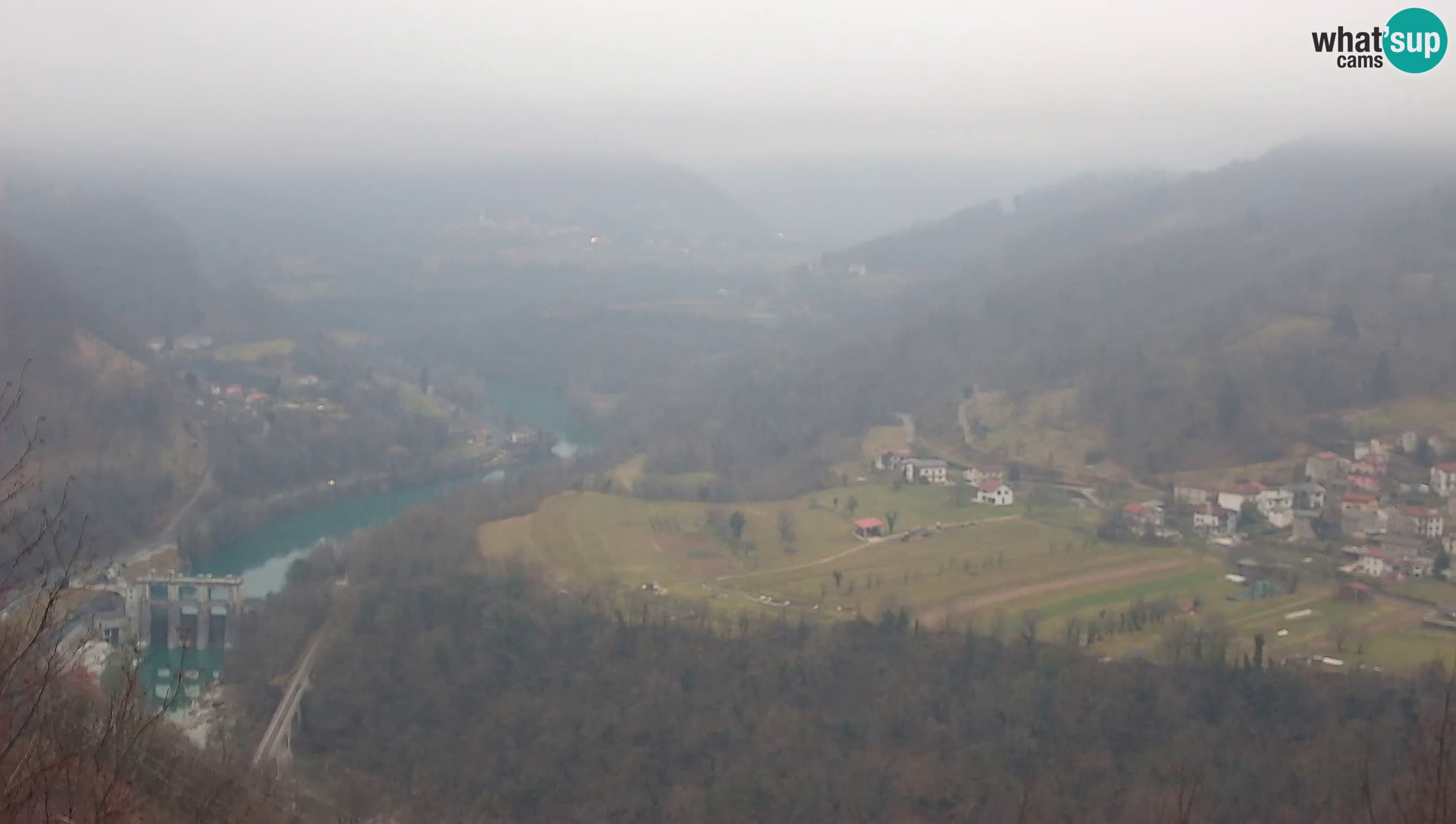 Live Webcam Kanal ob Soči – Blick auf den Fluss Soča, Ajba, Bodrež und Ročinj