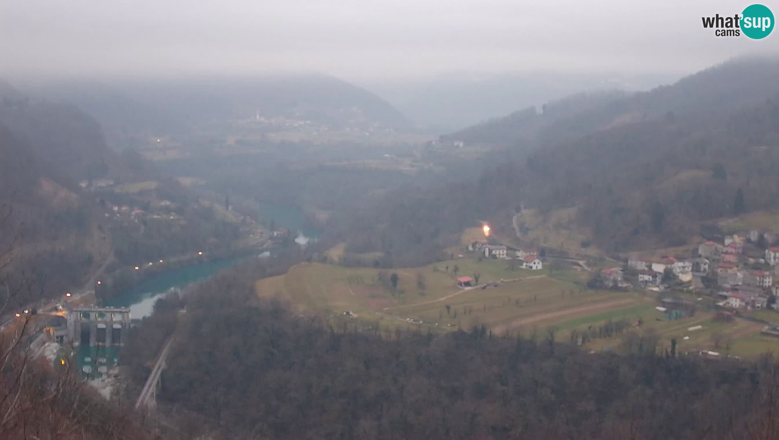 Live Webcam Kanal ob Soči – Blick auf den Fluss Soča, Ajba, Bodrež und Ročinj