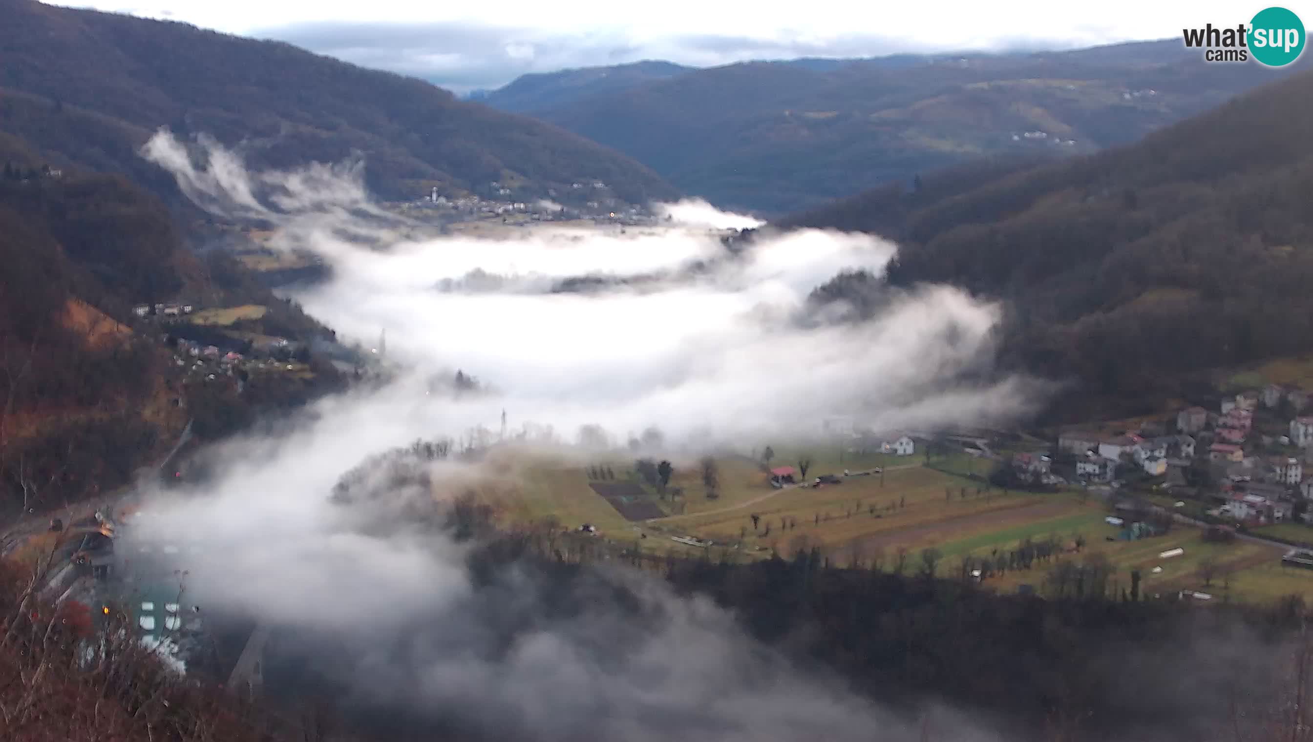 Live Webcam Kanal ob Soči – Vista sul fiume Isonzo, Ajba, Bodrež e Ročinj