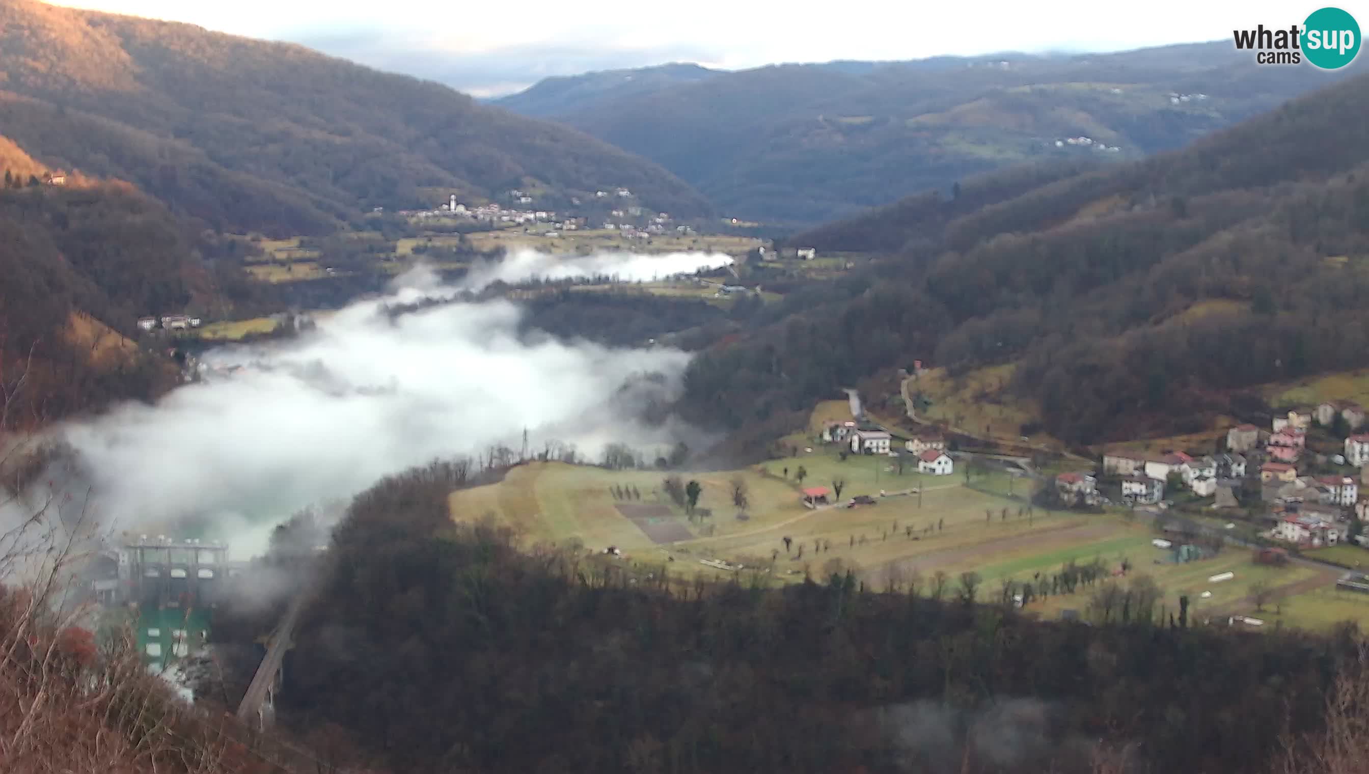 Live Webcam Kanal ob Soči – Blick auf den Fluss Soča, Ajba, Bodrež und Ročinj