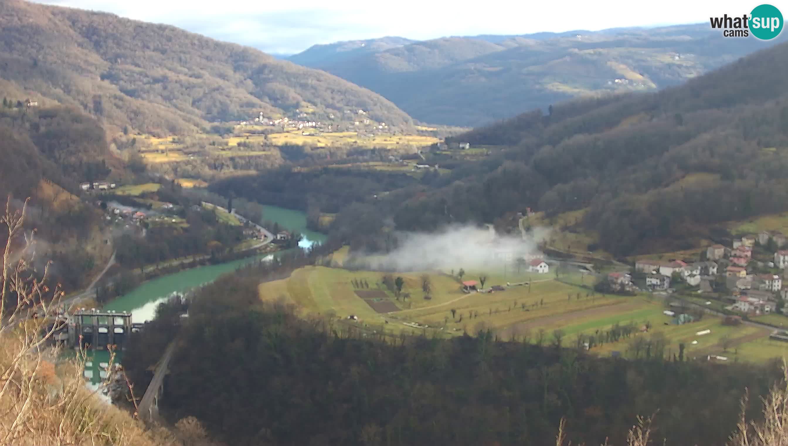 Live Webcam Kanal ob Soči – Blick auf den Fluss Soča, Ajba, Bodrež und Ročinj