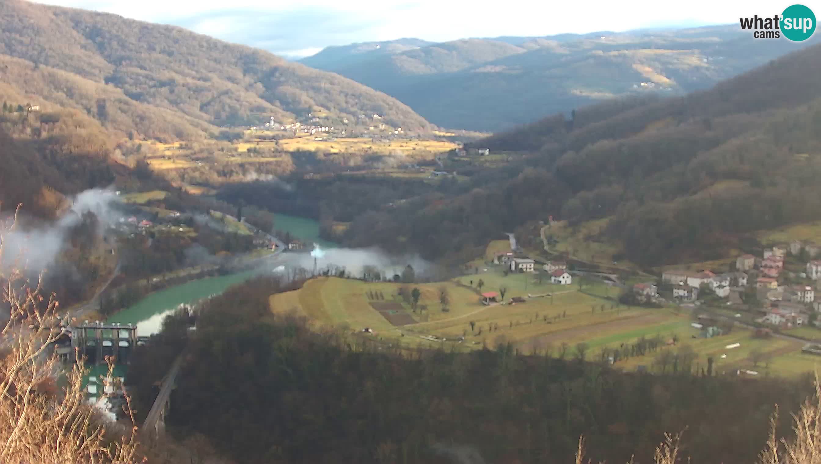 Live Webcam Kanal ob Soči – Vista sul fiume Isonzo, Ajba, Bodrež e Ročinj