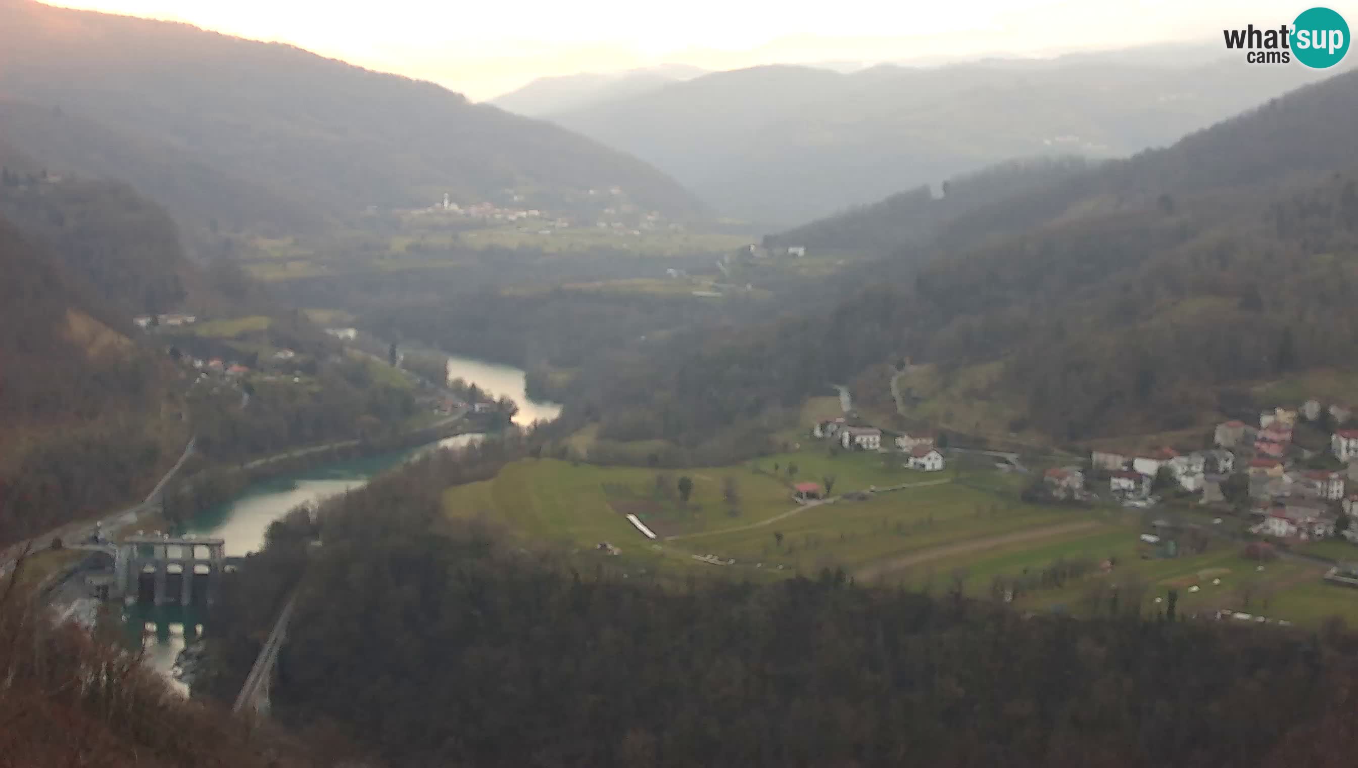 Live Webcam Kanal ob Soči – Vista sul fiume Isonzo, Ajba, Bodrež e Ročinj