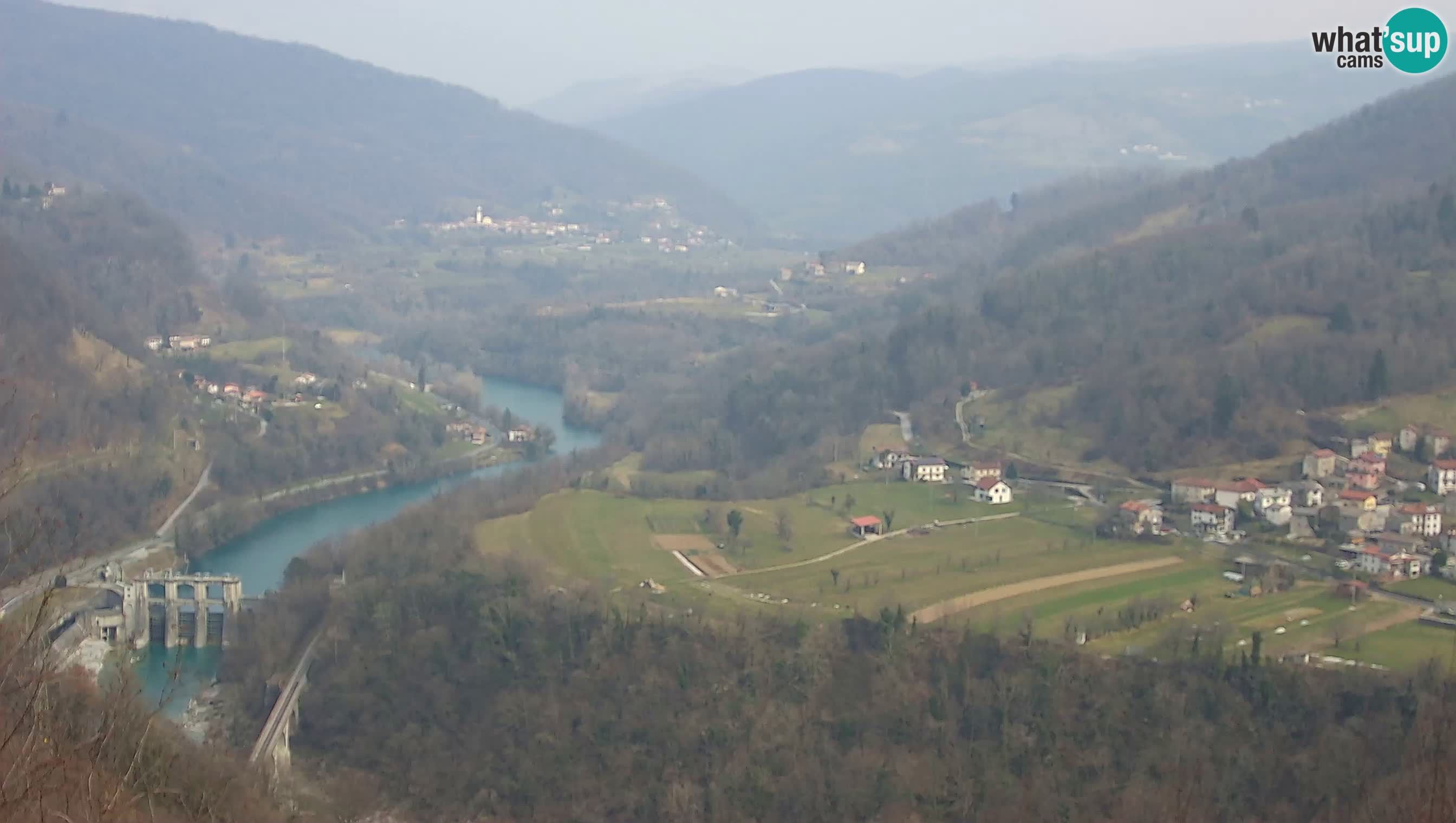 Live Webcam Kanal ob Soči – Vista sul fiume Isonzo, Ajba, Bodrež e Ročinj