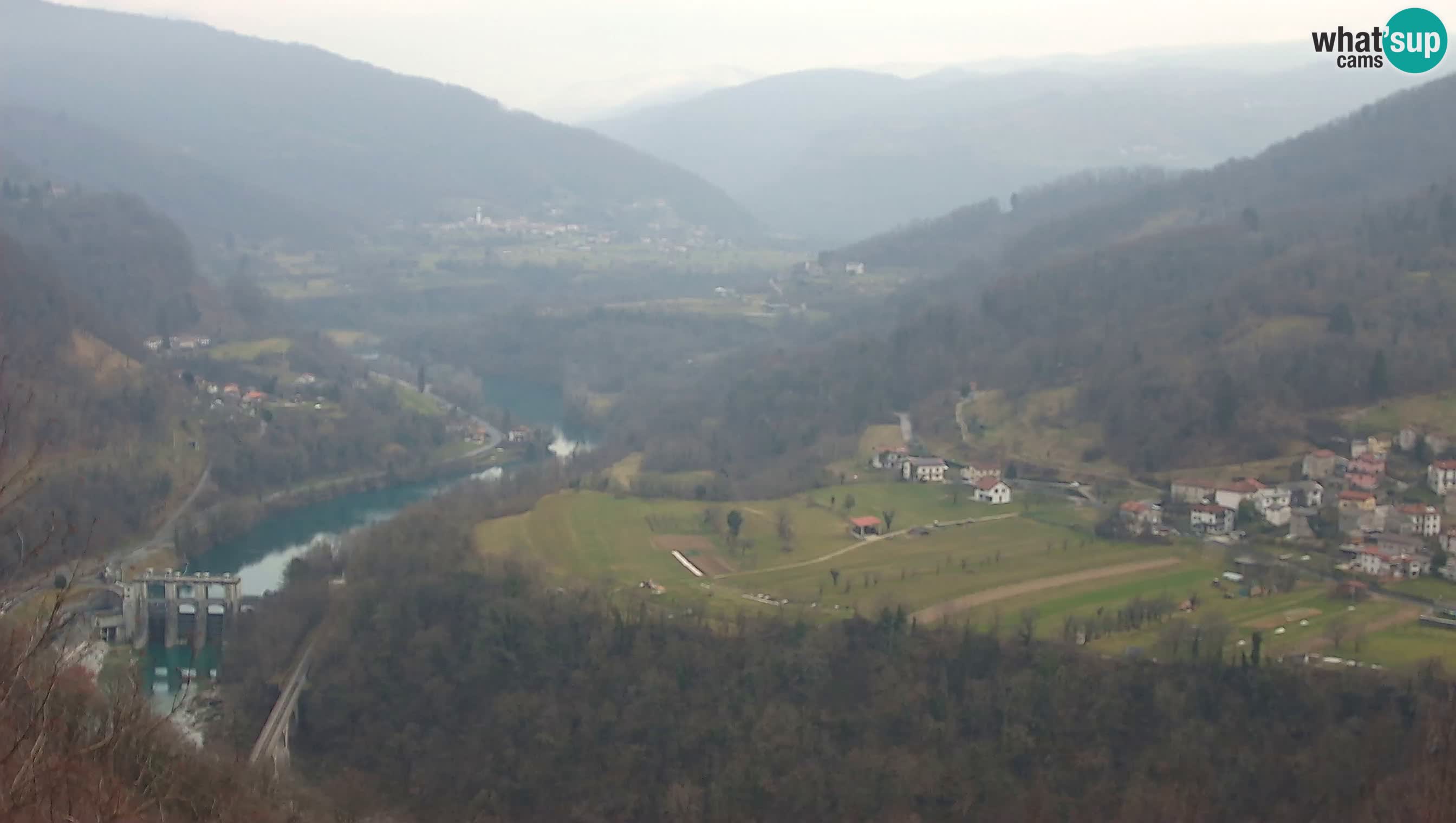 Live Webcam Kanal ob Soči – Vue sur la rivière Soča, Ajba, Bodrež et Ročinj