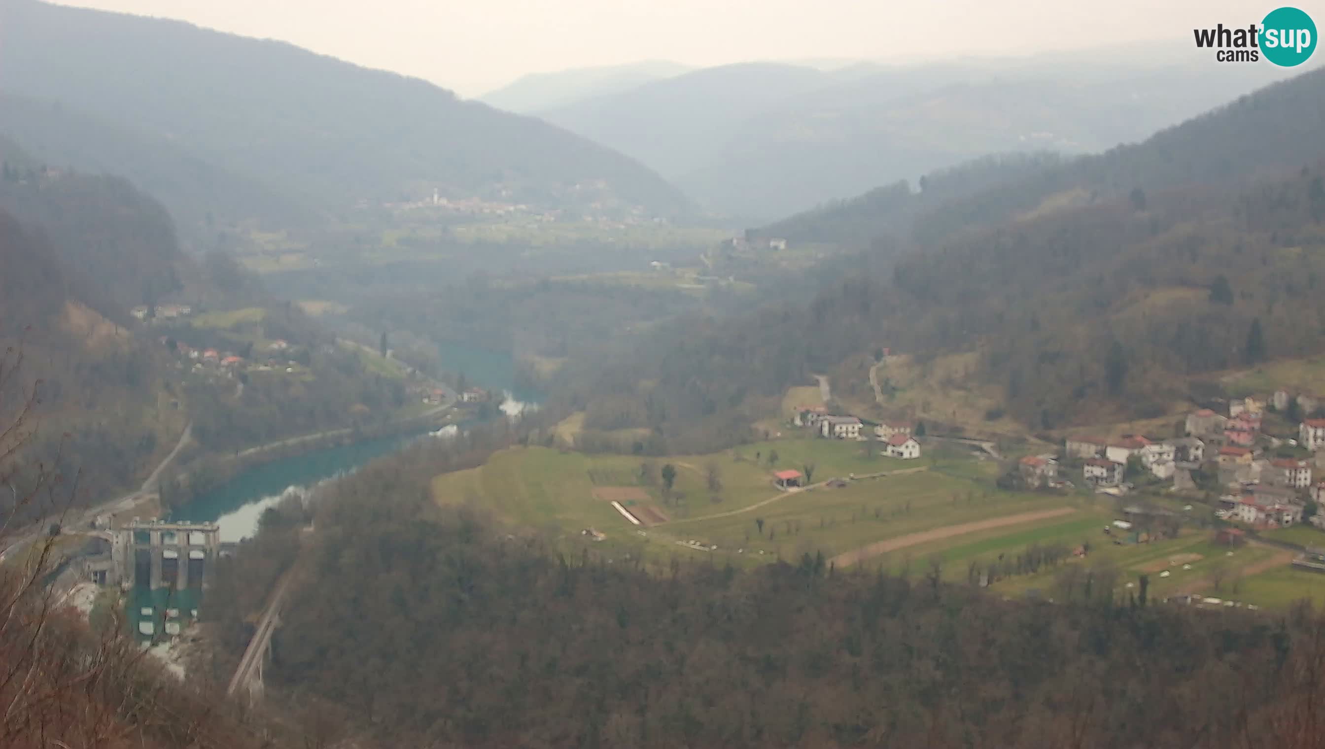 Live Webcam Kanal ob Soči – Vista sul fiume Isonzo, Ajba, Bodrež e Ročinj