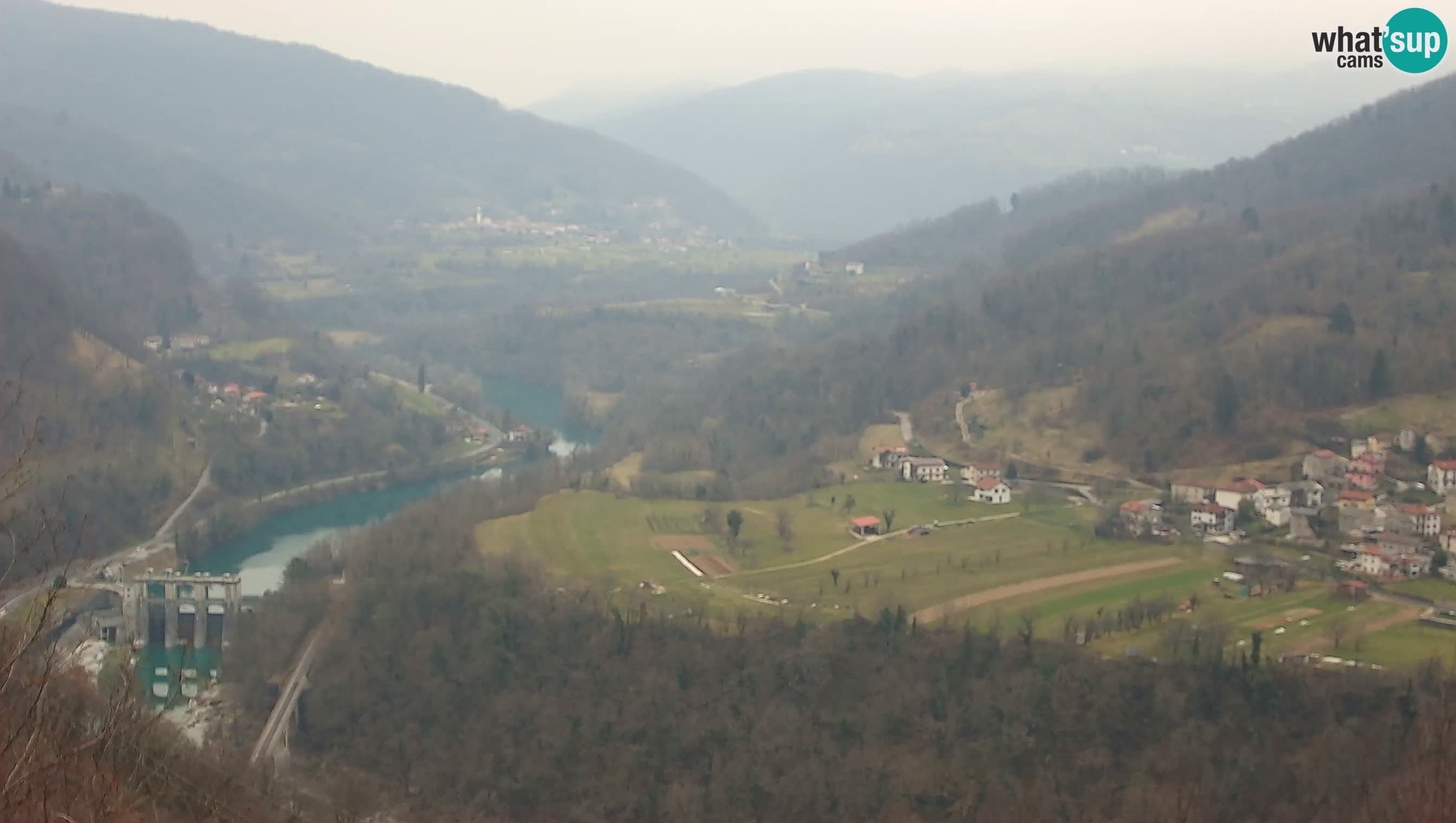 Live Webcam Kanal ob Soči – Vue sur la rivière Soča, Ajba, Bodrež et Ročinj