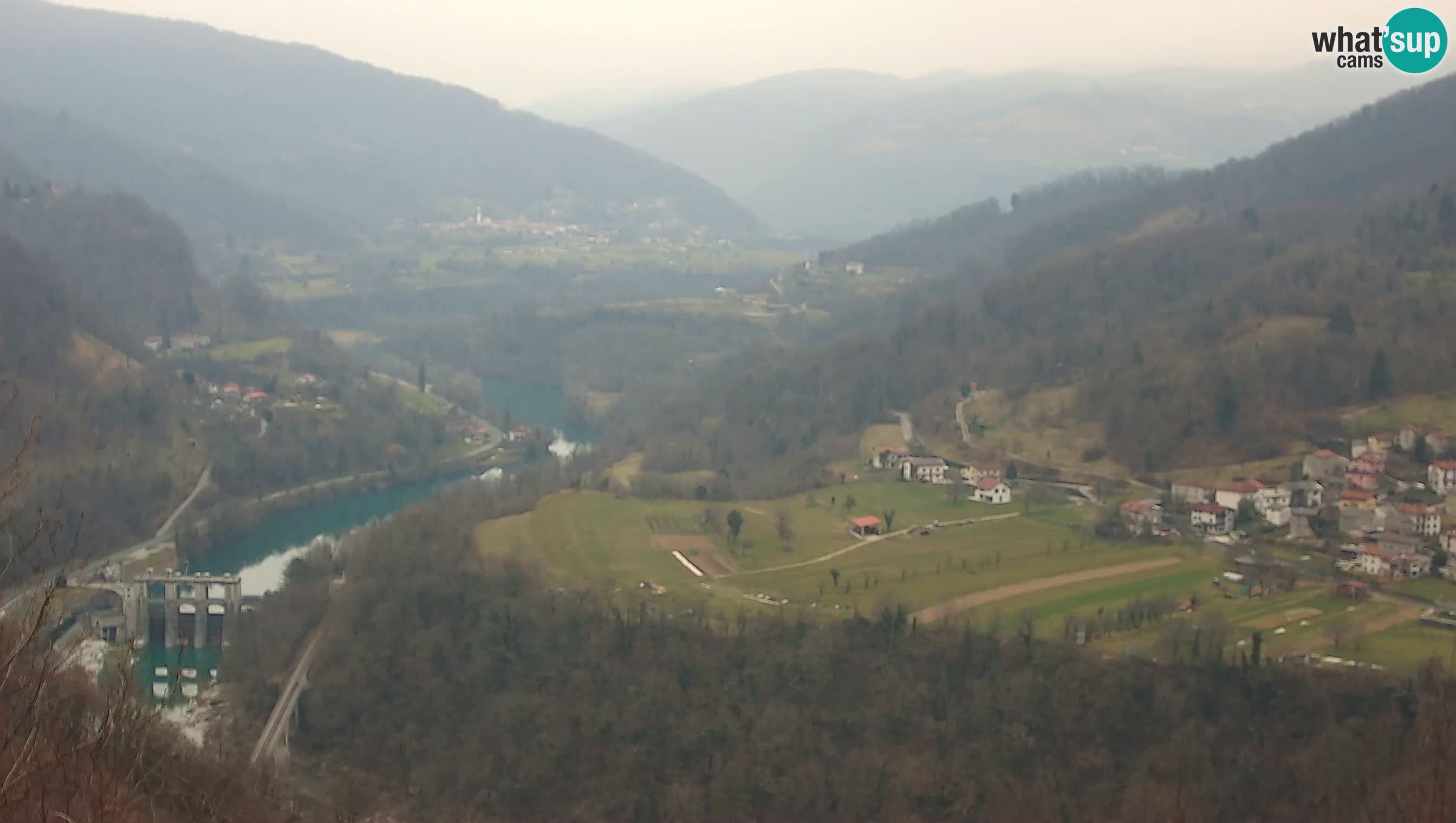 Live Webcam Kanal ob Soči – Vista sul fiume Isonzo, Ajba, Bodrež e Ročinj