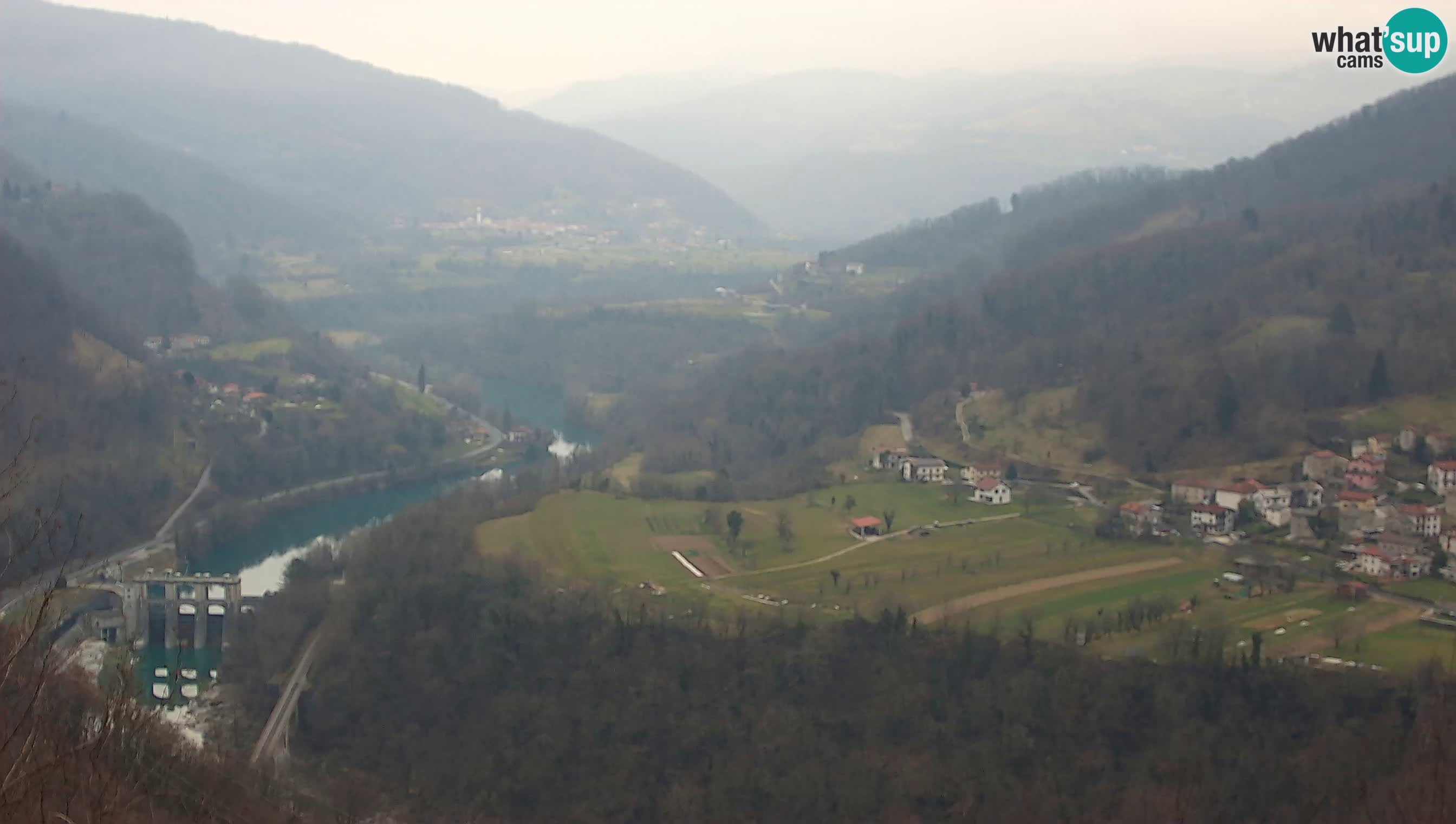 Live Webcam Kanal ob Soči – Vista sul fiume Isonzo, Ajba, Bodrež e Ročinj