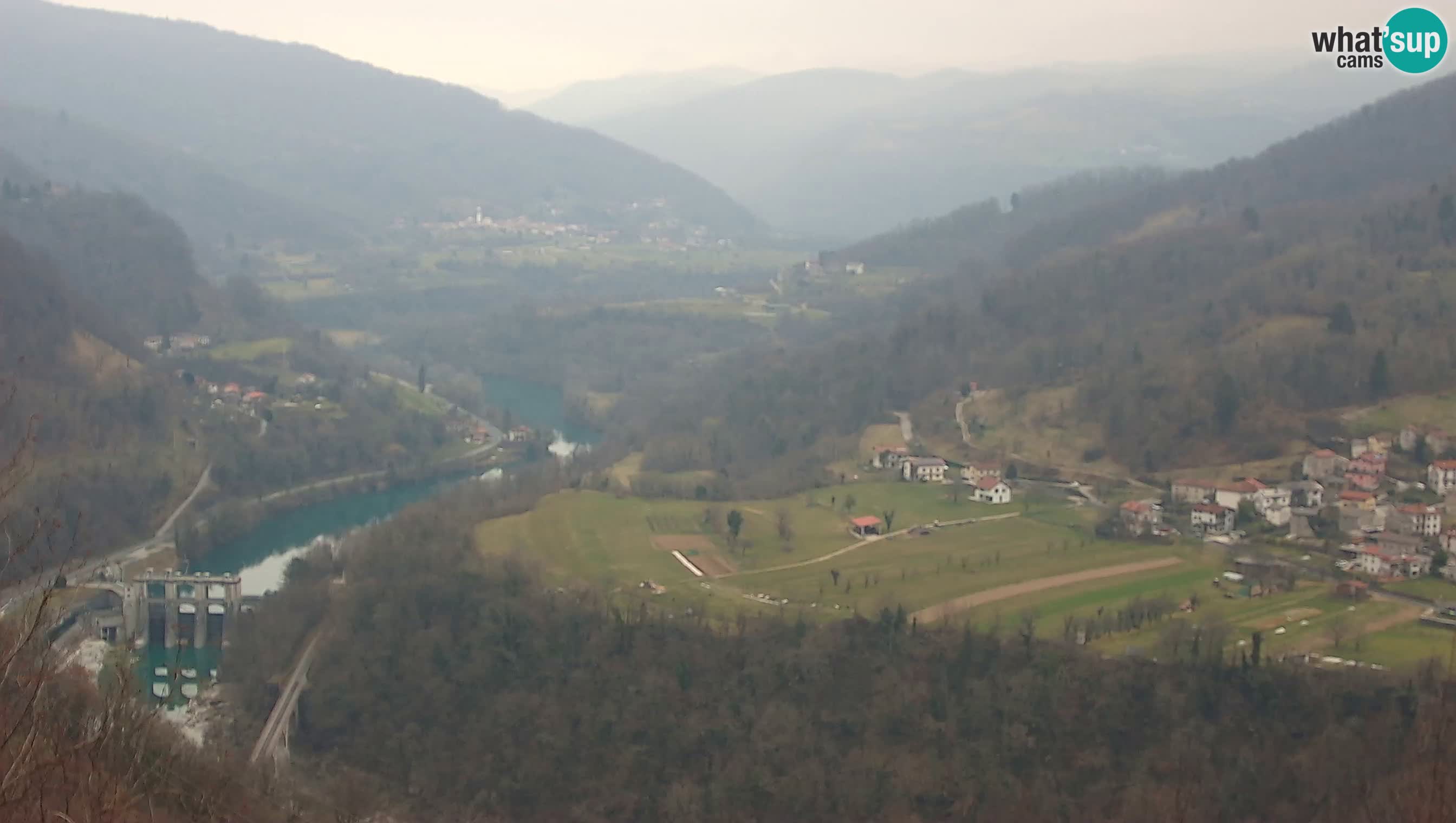 Live Webcam Kanal ob Soči – Vue sur la rivière Soča, Ajba, Bodrež et Ročinj