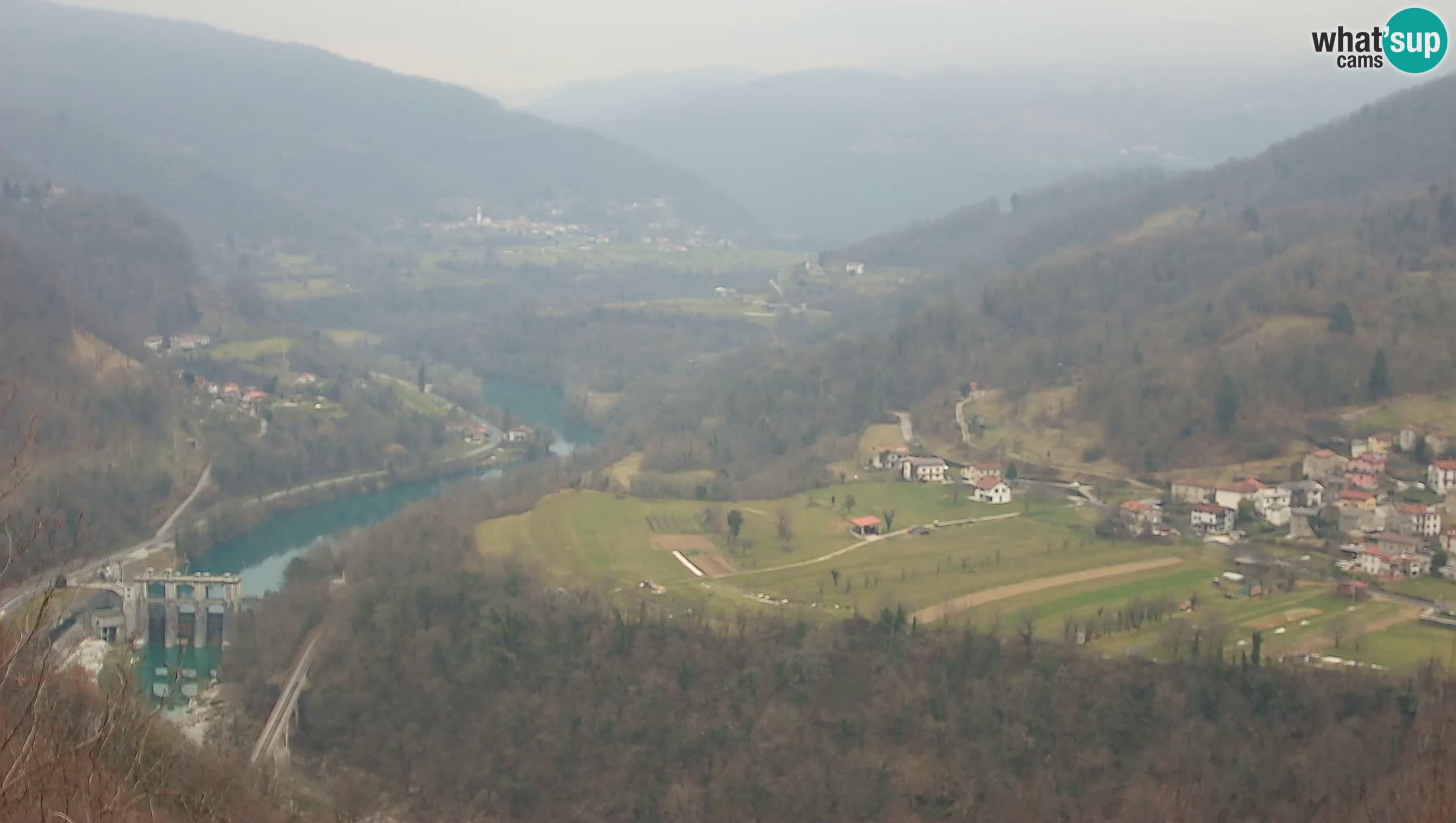 Live Webcam Kanal ob Soči – Vue sur la rivière Soča, Ajba, Bodrež et Ročinj