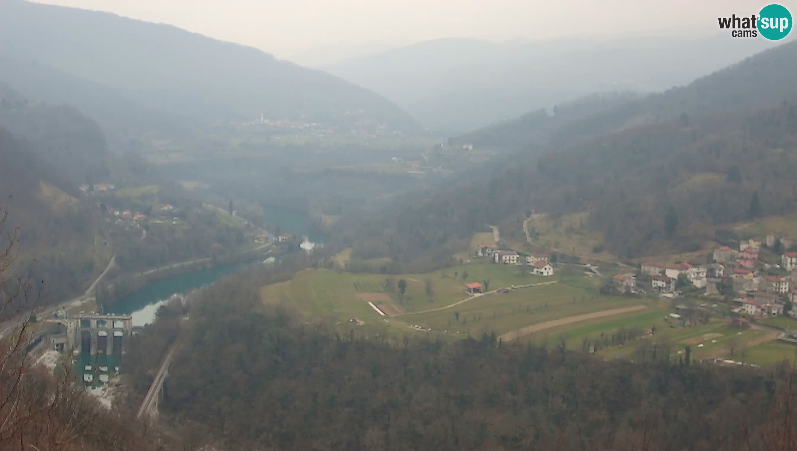 Live Webcam Kanal ob Soči – Blick auf den Fluss Soča, Ajba, Bodrež und Ročinj