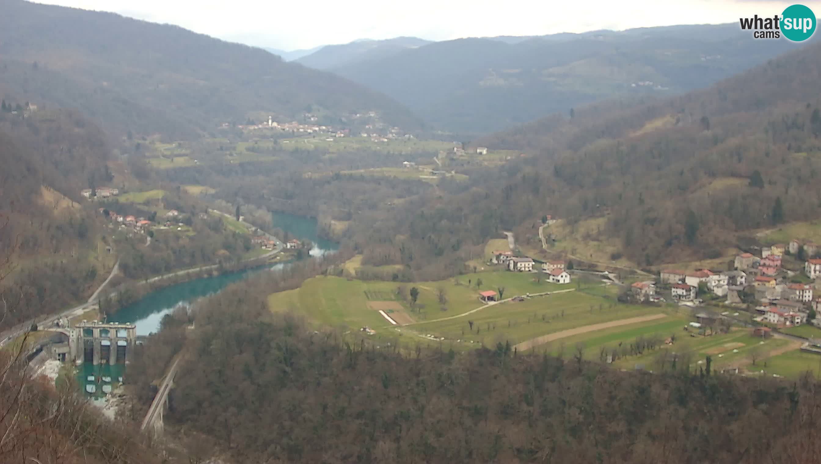 Live Webcam Kanal ob Soči – Vue sur la rivière Soča, Ajba, Bodrež et Ročinj