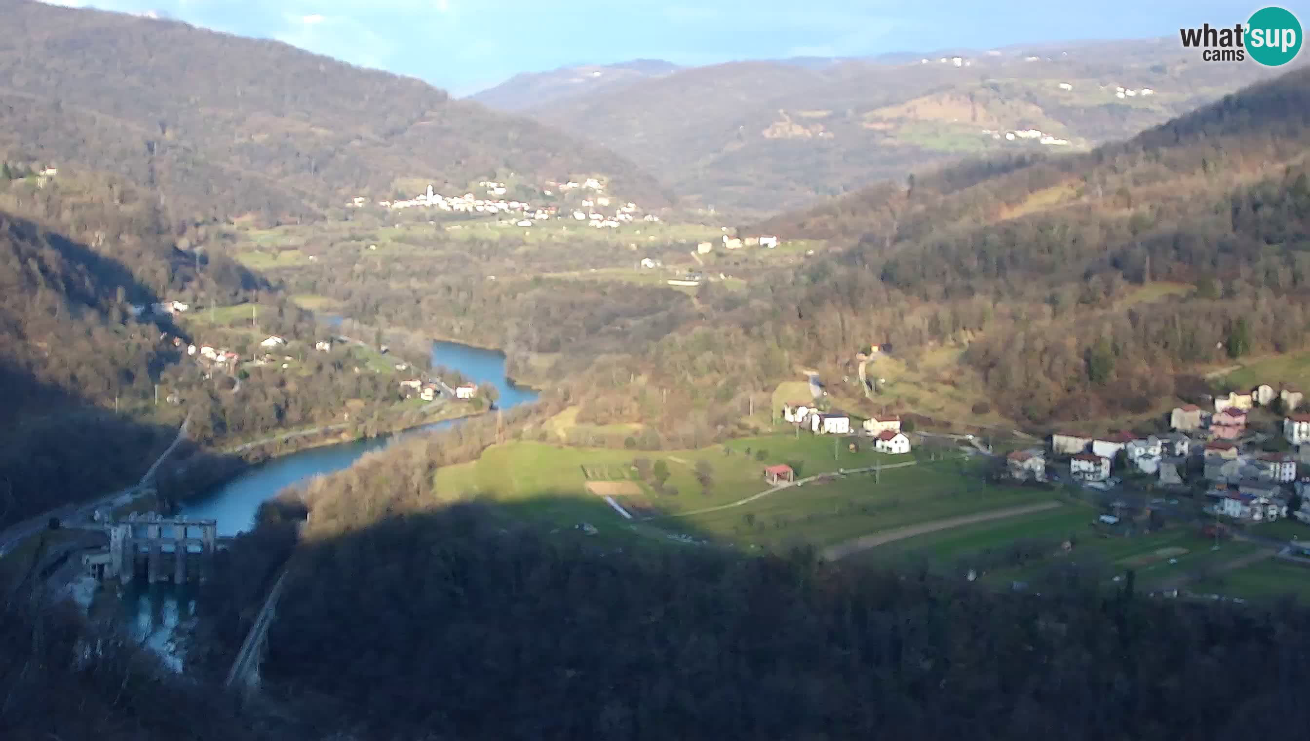 Live Webcam Kanal ob Soči – Vue sur la rivière Soča, Ajba, Bodrež et Ročinj