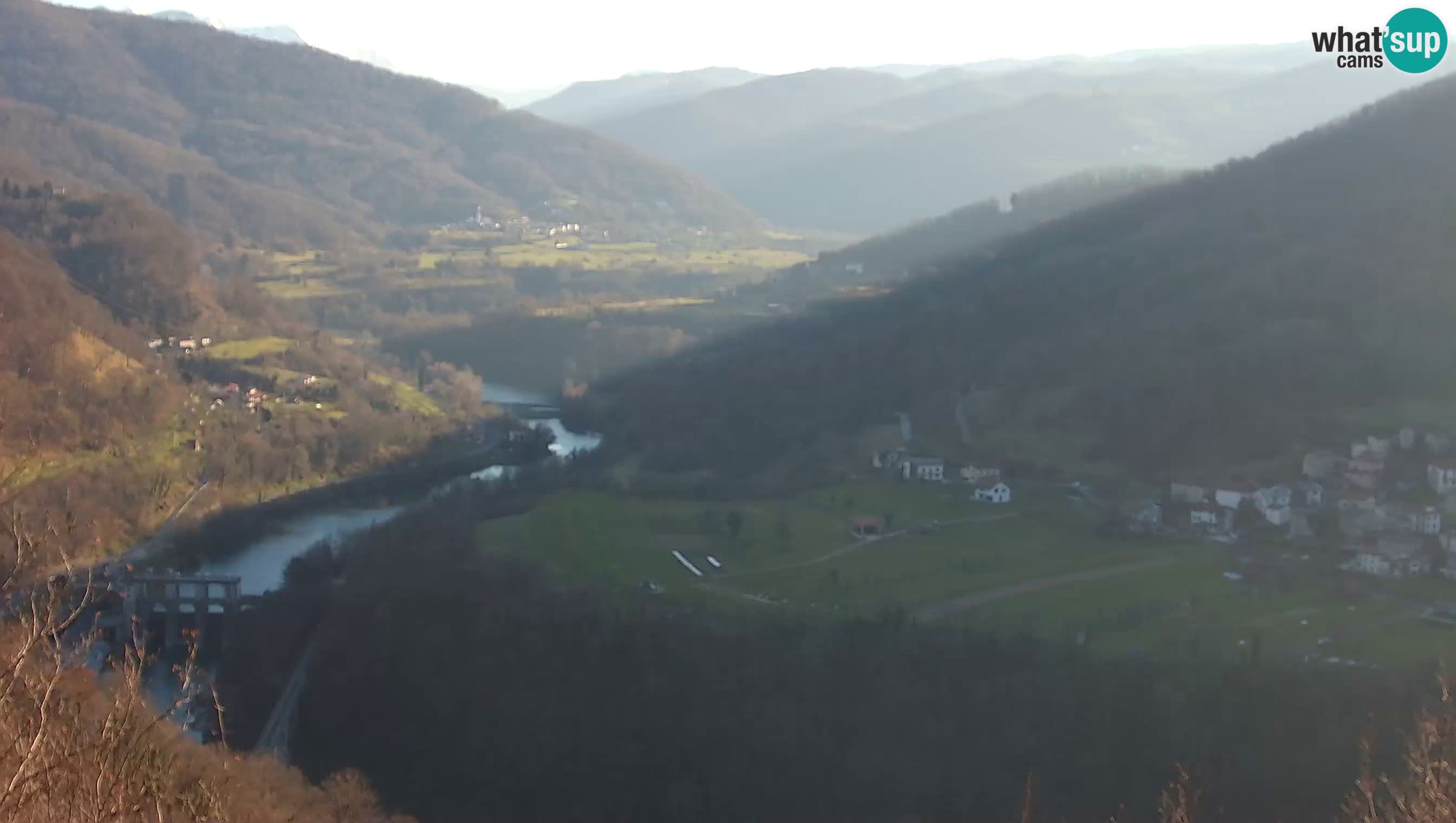 Live Webcam Kanal ob Soči – View to Soča river, Ajba, Bodrež and Ročinj