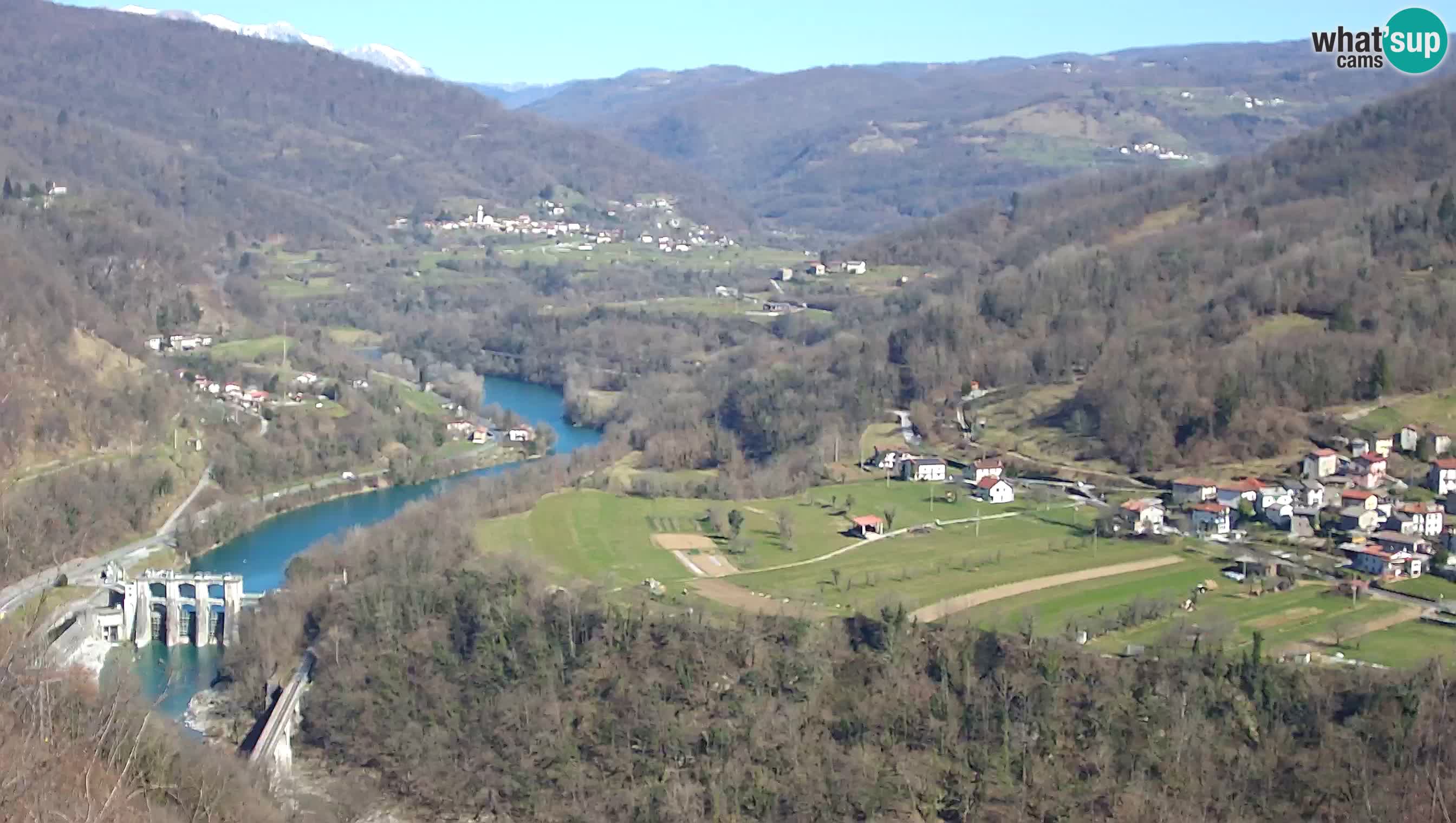 Live Webcam Kanal ob Soči – Vue sur la rivière Soča, Ajba, Bodrež et Ročinj