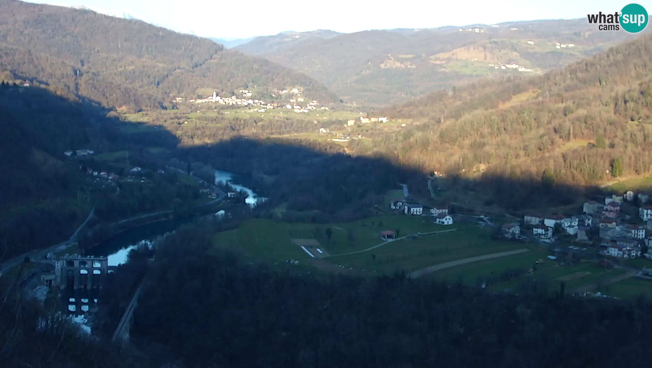 Live Webcam Kanal ob Soči – Vue sur la rivière Soča, Ajba, Bodrež et Ročinj