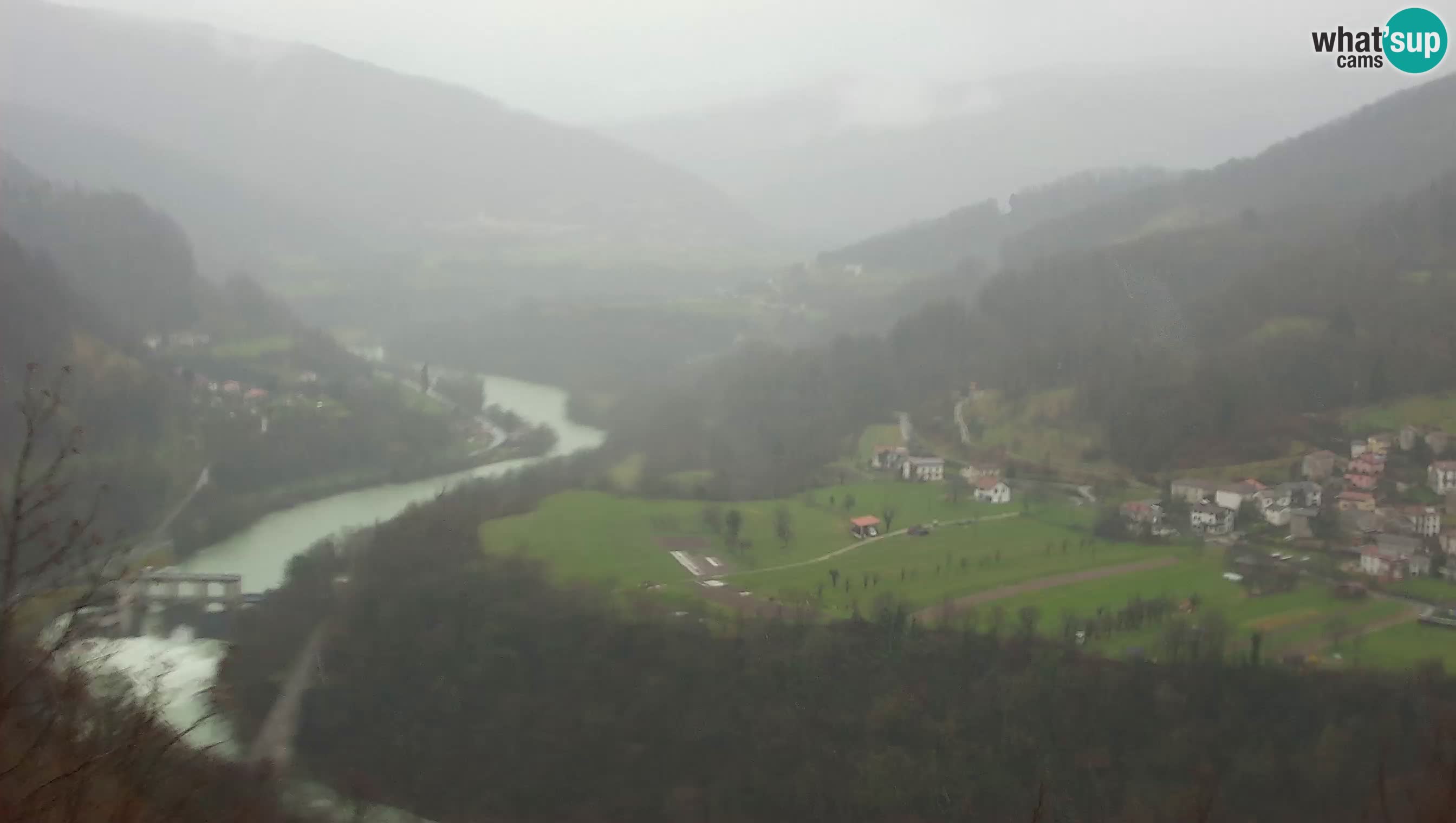 Live Webcam Kanal ob Soči – Blick auf den Fluss Soča, Ajba, Bodrež und Ročinj