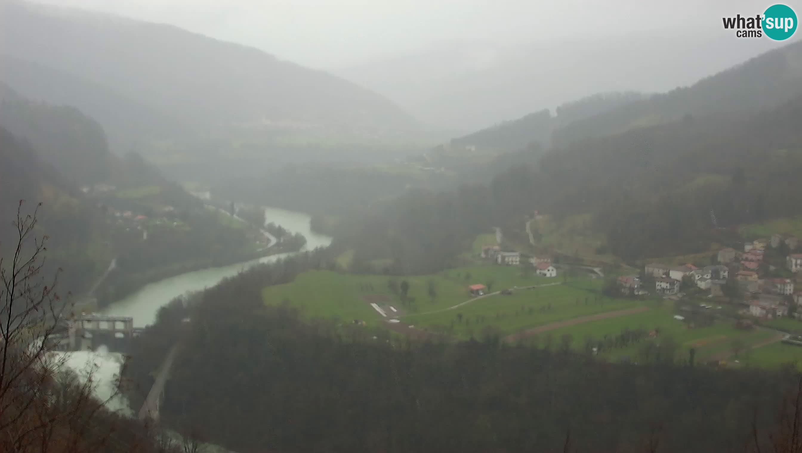 Live Webcam Kanal ob Soči – Blick auf den Fluss Soča, Ajba, Bodrež und Ročinj