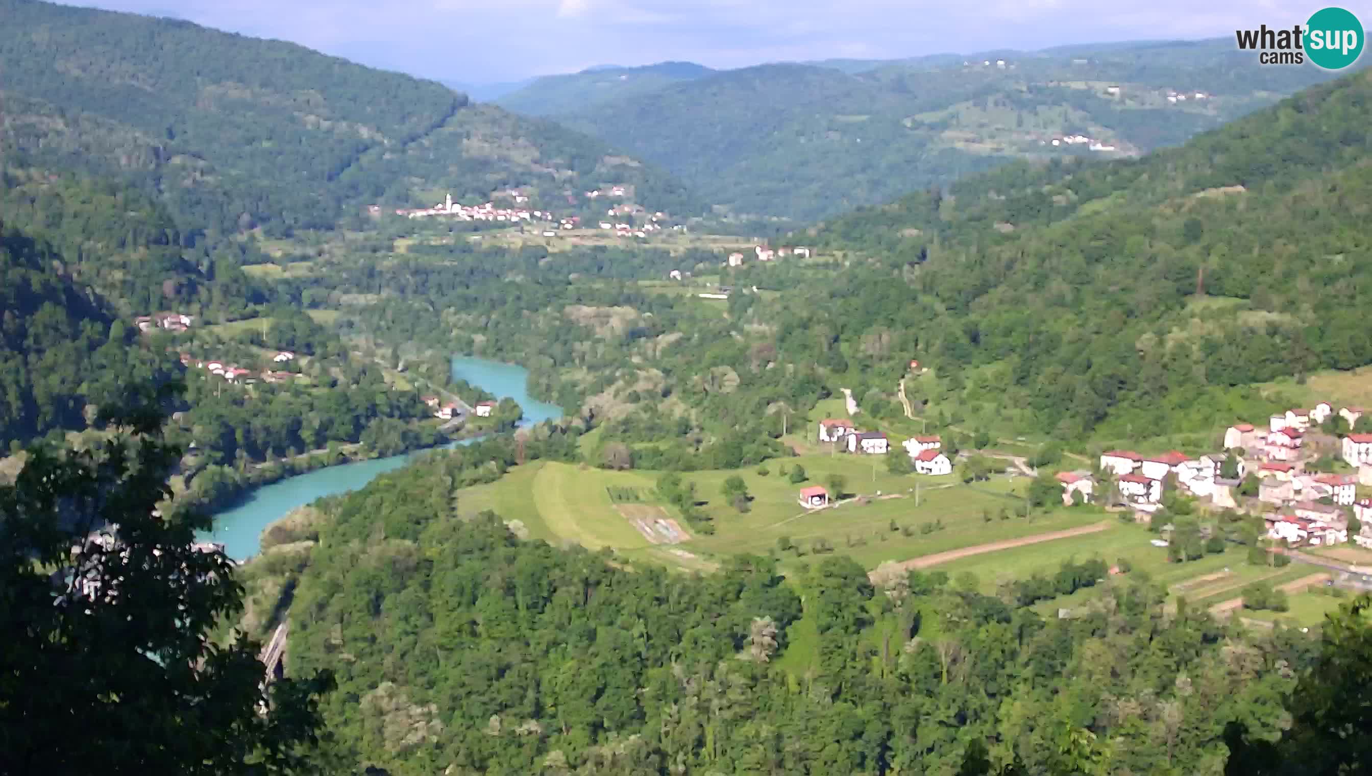 Live Webcam Kanal ob Soči – Vue sur la rivière Soča, Ajba, Bodrež et Ročinj