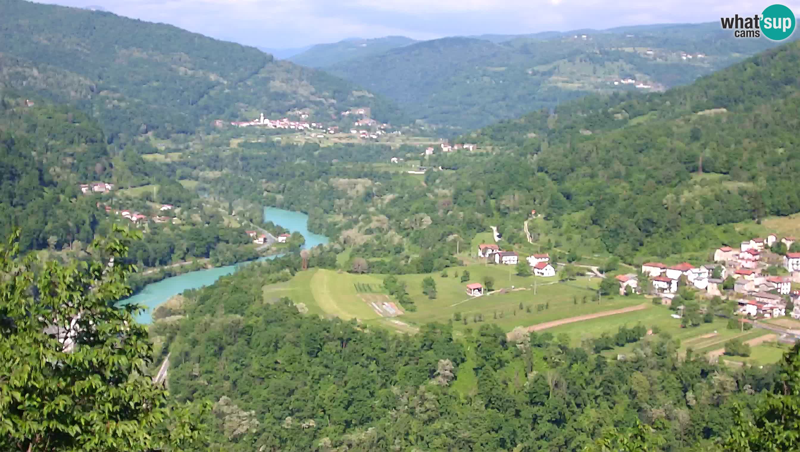 Live Webcam Kanal ob Soči – Vue sur la rivière Soča, Ajba, Bodrež et Ročinj