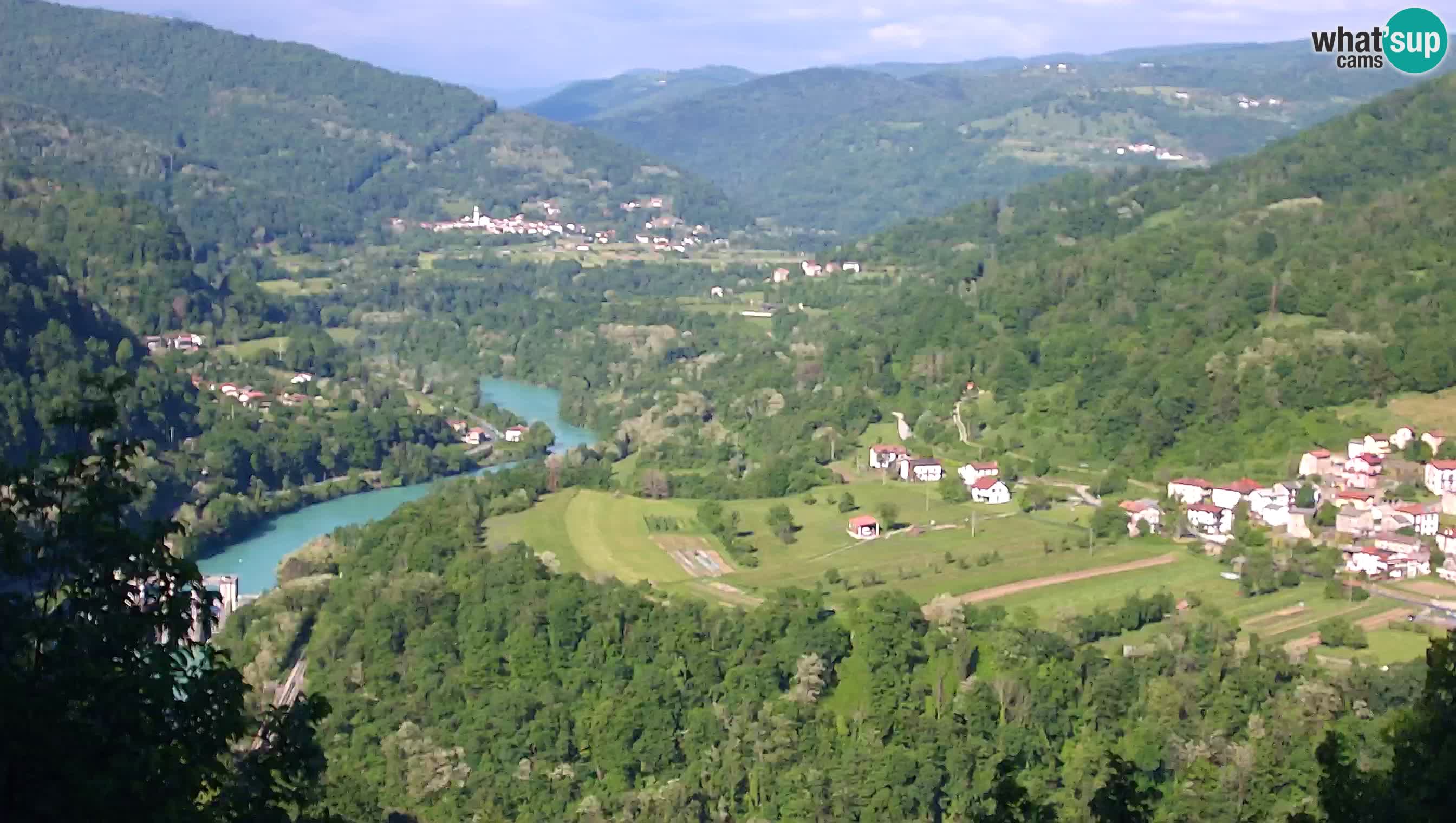 Live Webcam Kanal ob Soči – Vue sur la rivière Soča, Ajba, Bodrež et Ročinj
