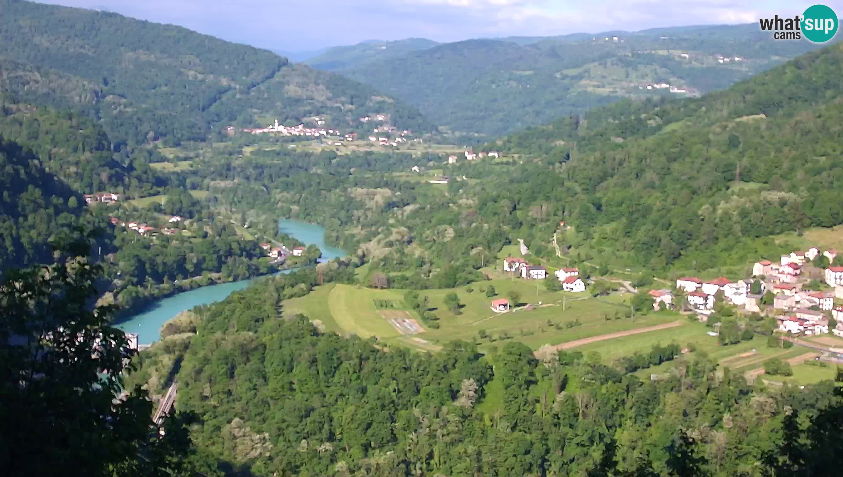 Live Webcam Kanal ob Soči – Vue sur la rivière Soča, Ajba, Bodrež et Ročinj