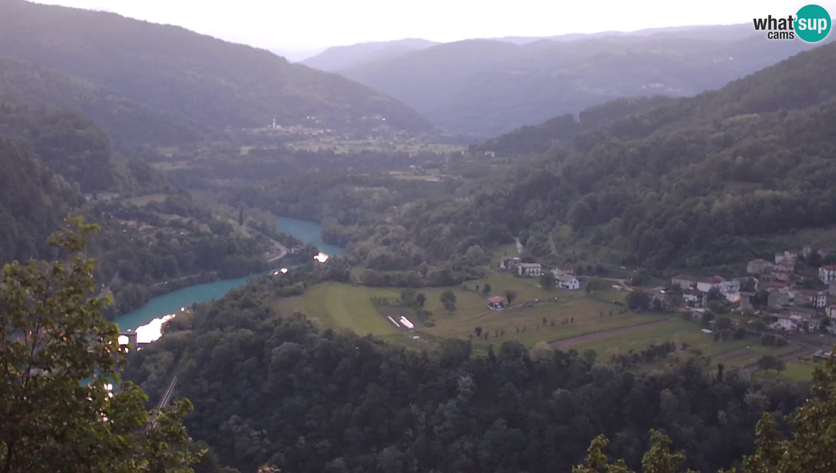 Live Webcam Kanal ob Soči – View to Soča river, Ajba, Bodrež and Ročinj