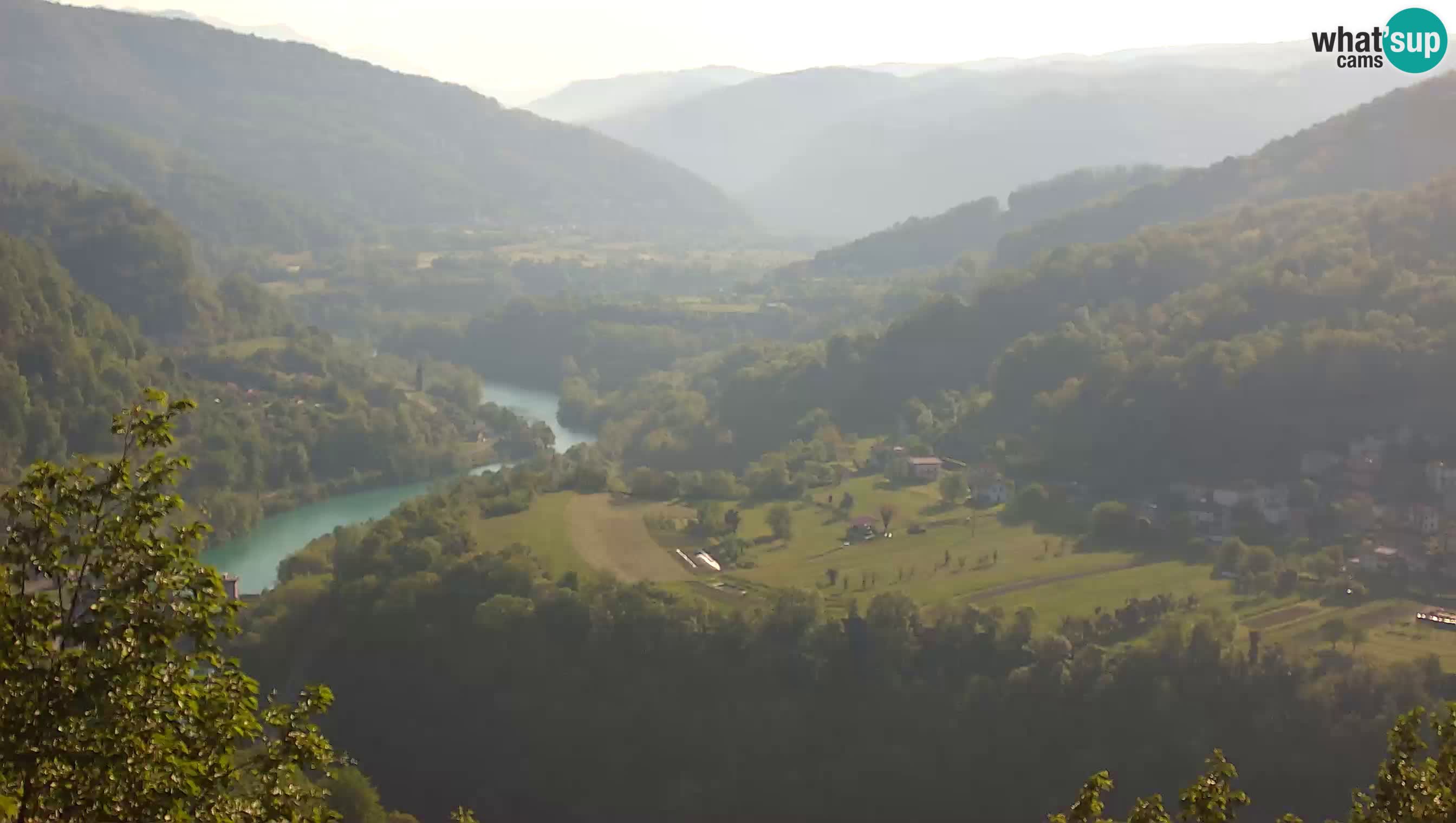 Live Webcam Kanal ob Soči – View to Soča river, Ajba, Bodrež and Ročinj