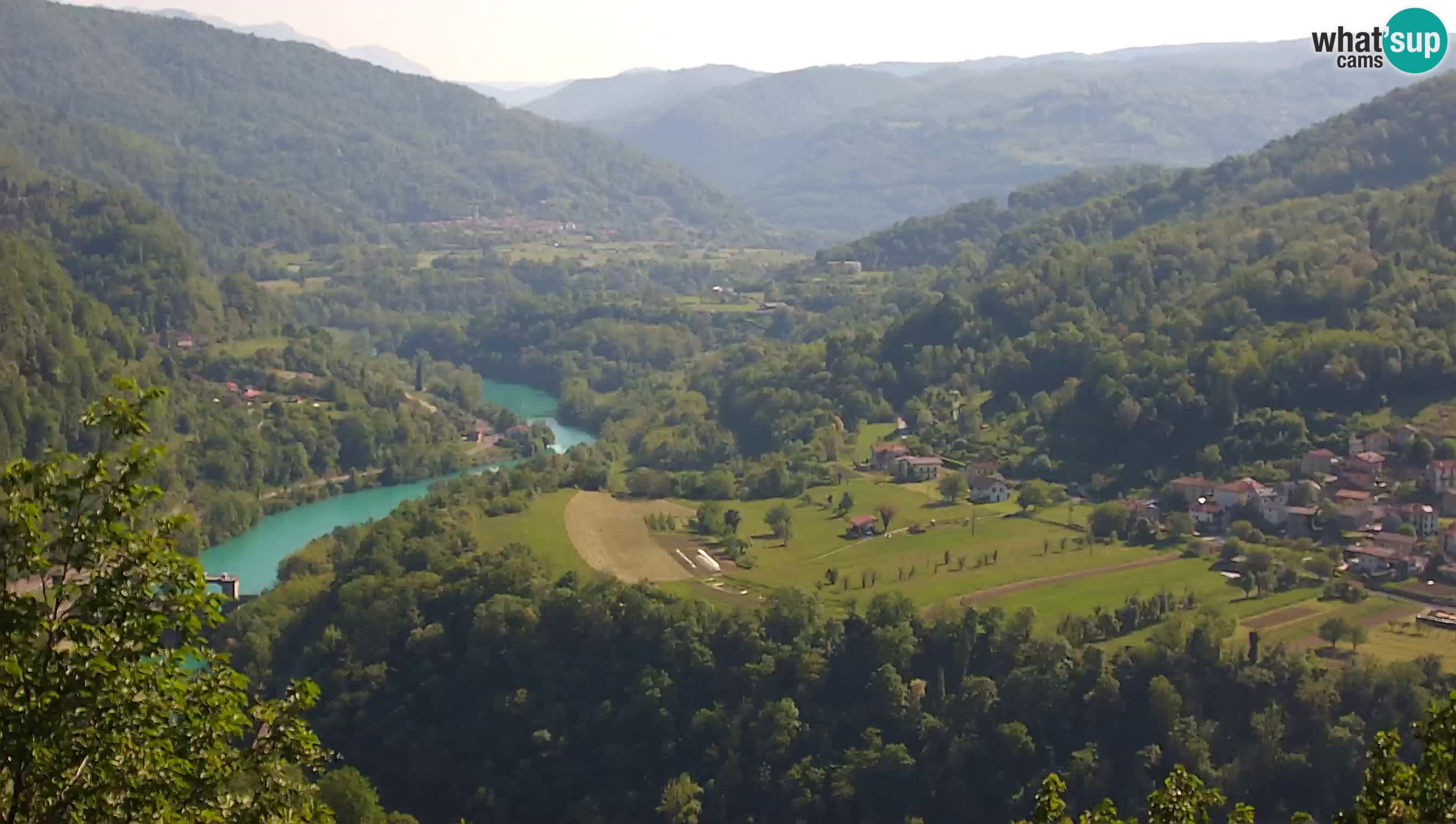 Live Webcam Kanal ob Soči – View to Soča river, Ajba, Bodrež and Ročinj